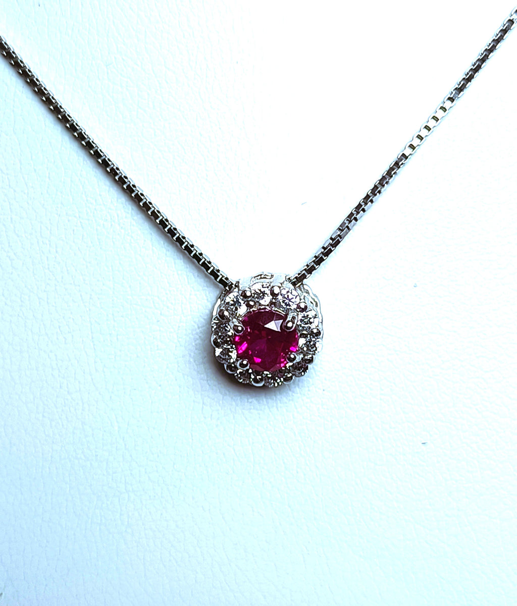 COLLANA IN ARGENTO 925 CON PENDENTE CIRCOLARE E ZIRCONI