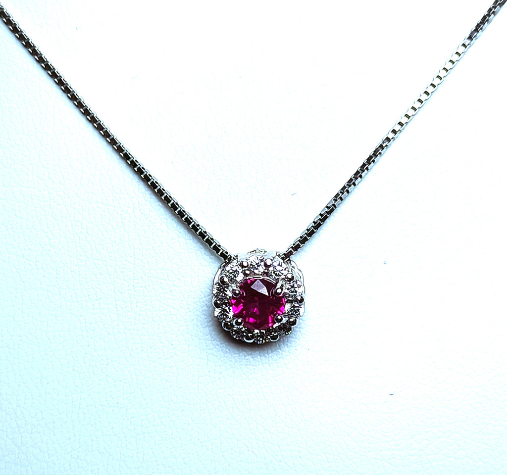 COLLANA IN ARGENTO 925 CON PENDENTE CIRCOLARE E ZIRCONI