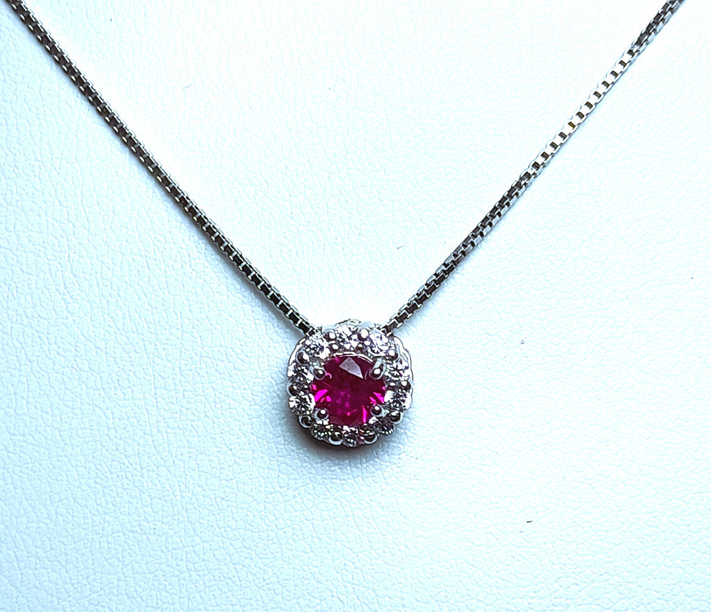 COLLANA IN ARGENTO 925 CON PENDENTE CIRCOLARE E ZIRCONI