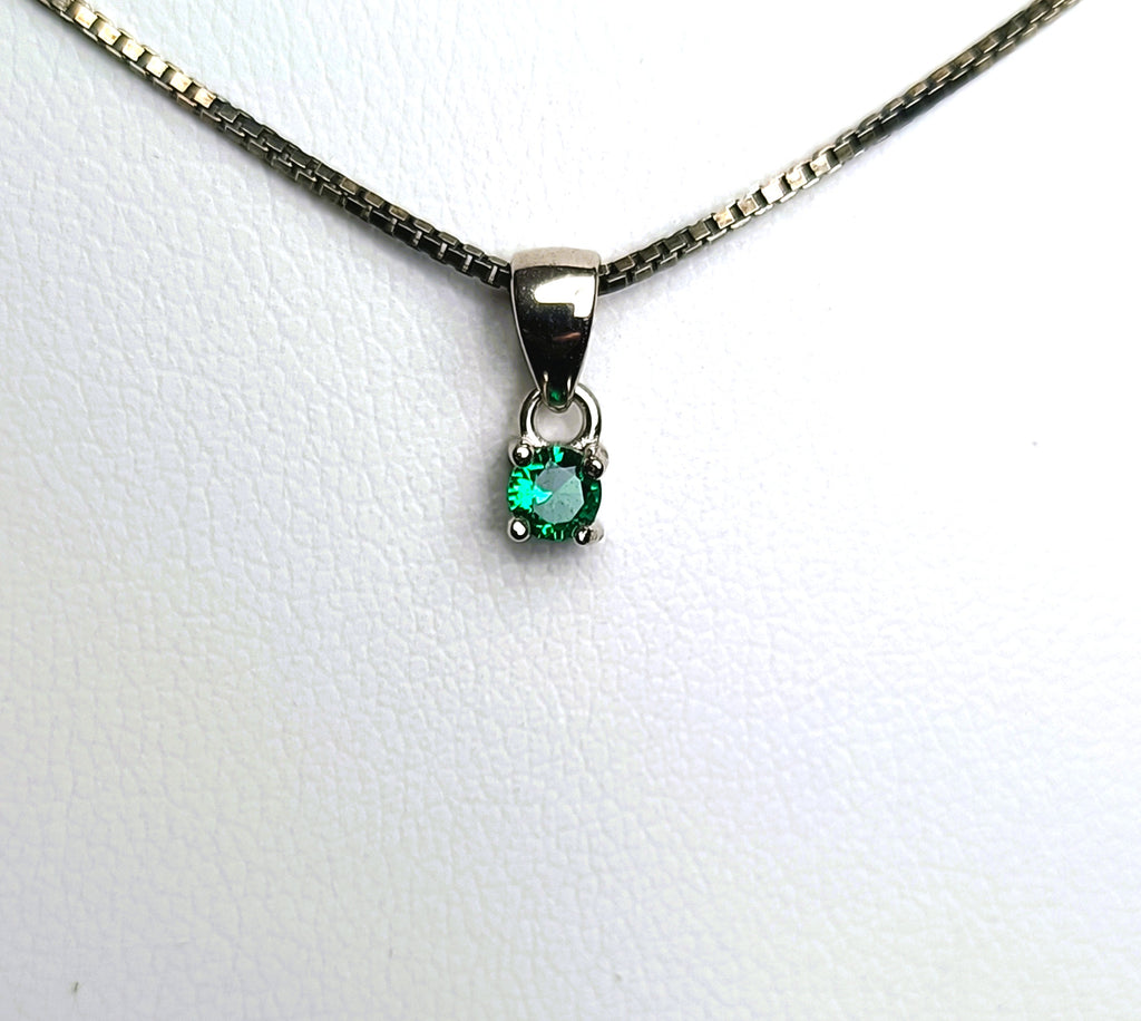 COLLANINA IN ARGENTO 925 CON ZIRCONE COLORATO BLU VERDE BIANCO