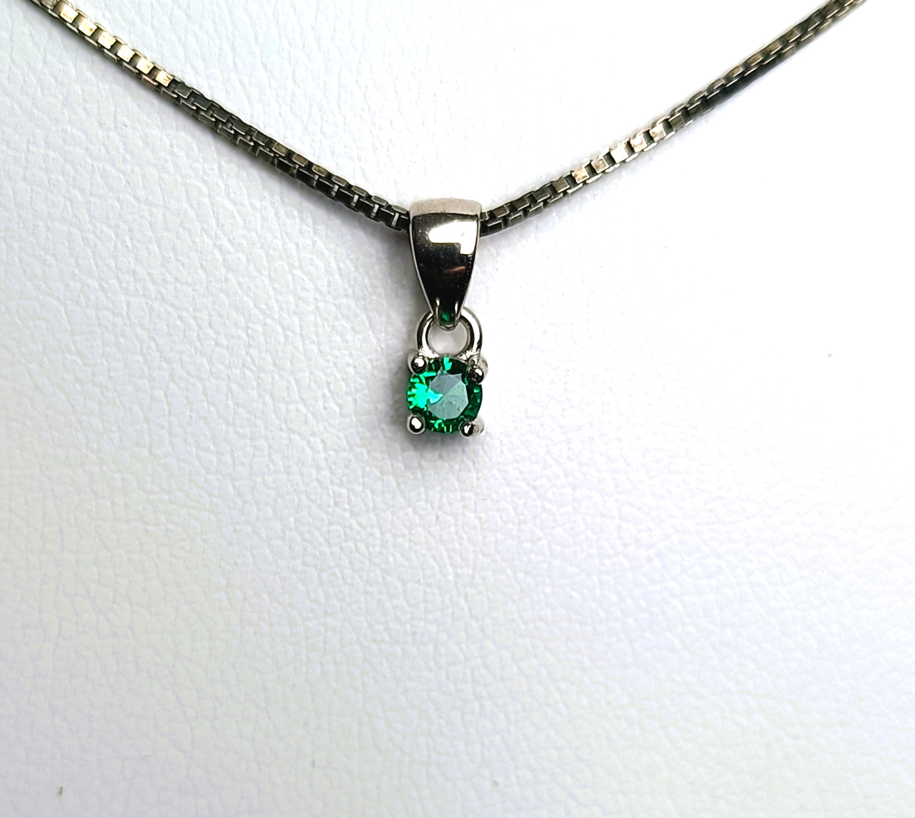 COLLANINA IN ARGENTO 925 CON ZIRCONE COLORATO BLU VERDE BIANCO