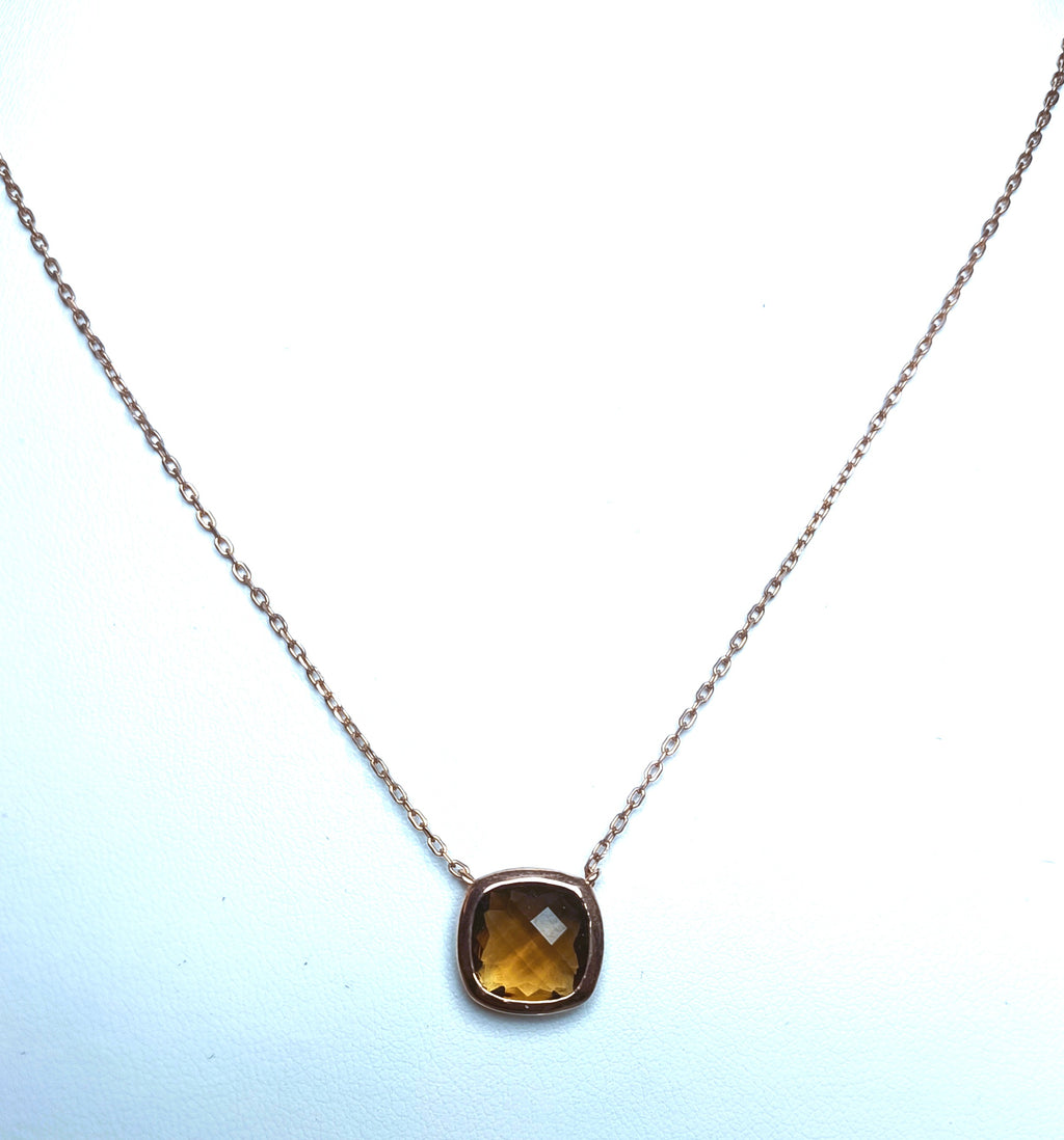 COLLANINA IN ARGENTO 925 PIETRA VIOLA E MARRONE