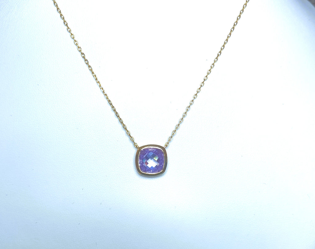 COLLANINA IN ARGENTO 925 PIETRA VIOLA E MARRONE