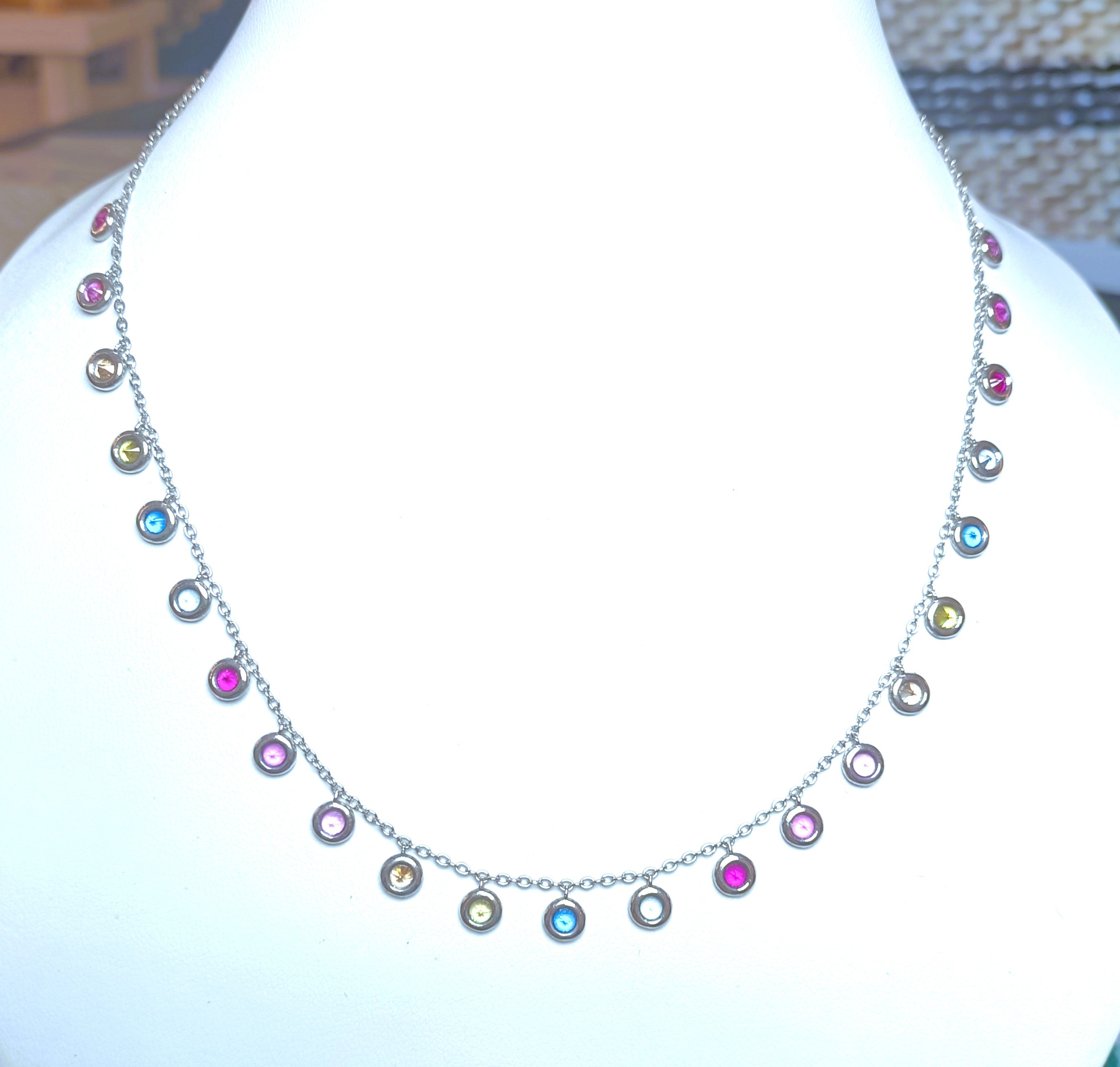 COLLANA IN ARGENTO 925 PIETRE MULTICOLOR