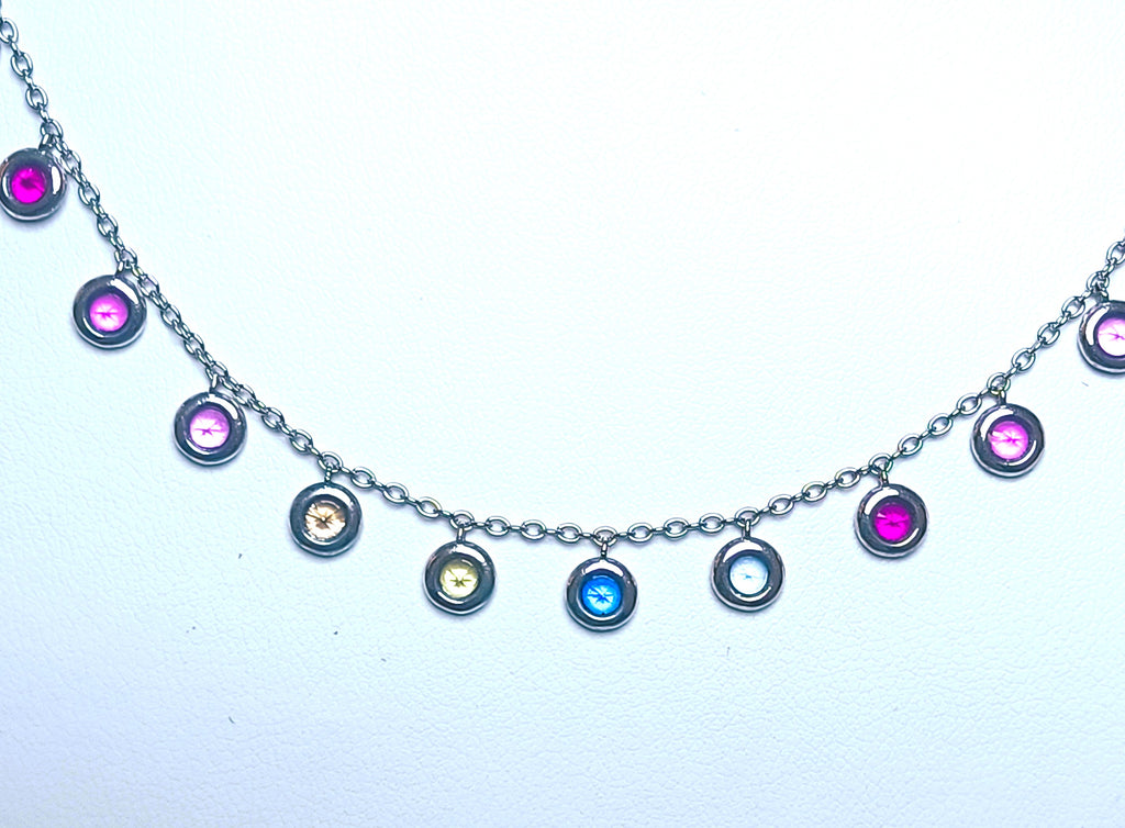 COLLANA IN ARGENTO 925 PIETRE MULTICOLOR