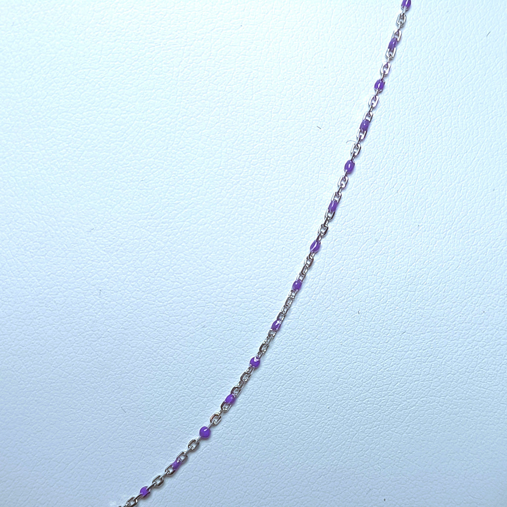 COLLANINA IN ARGENTO 925 COLORATA CON PERLINE VIOLA