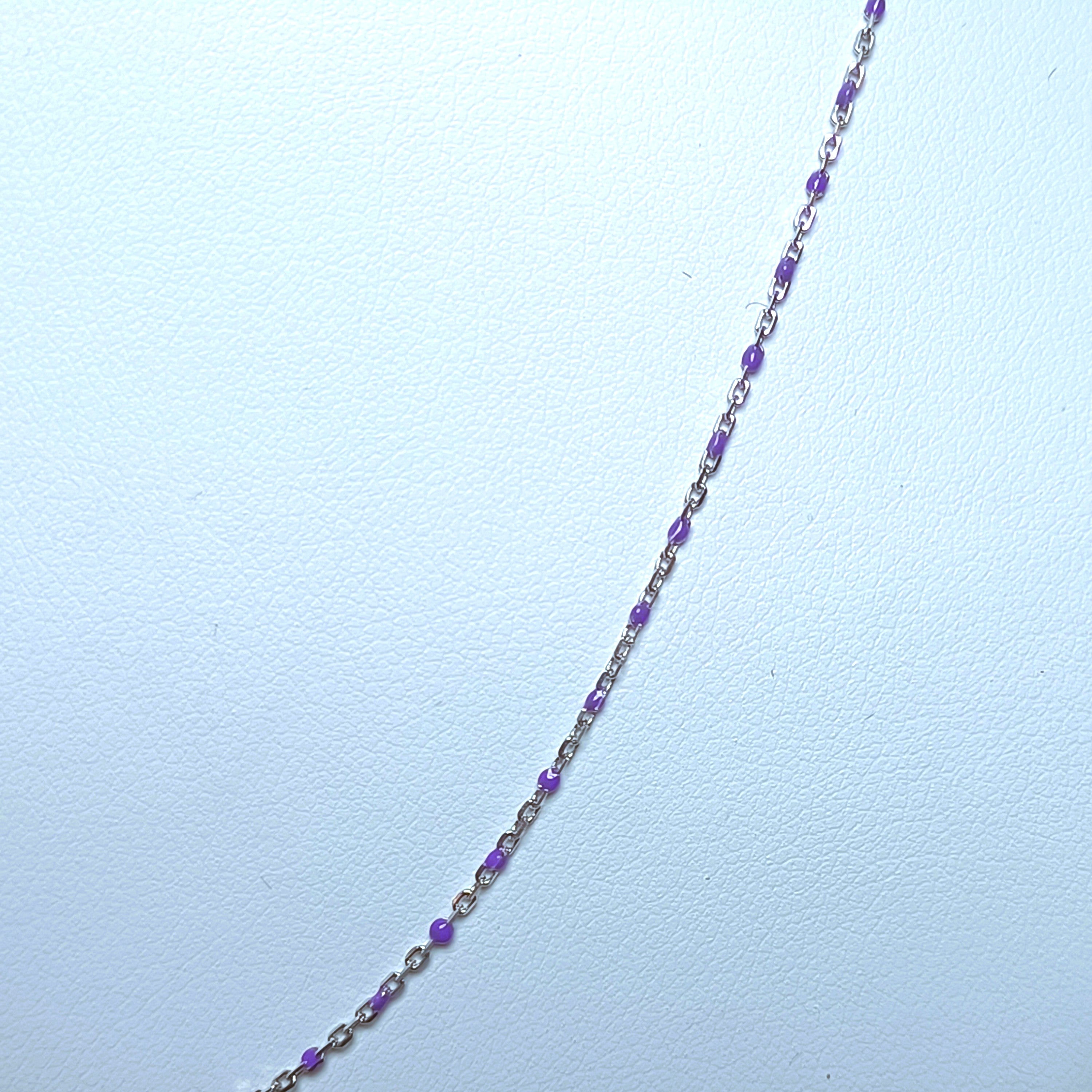 COLLANINA IN ARGENTO 925 COLORATA CON PERLINE VIOLA