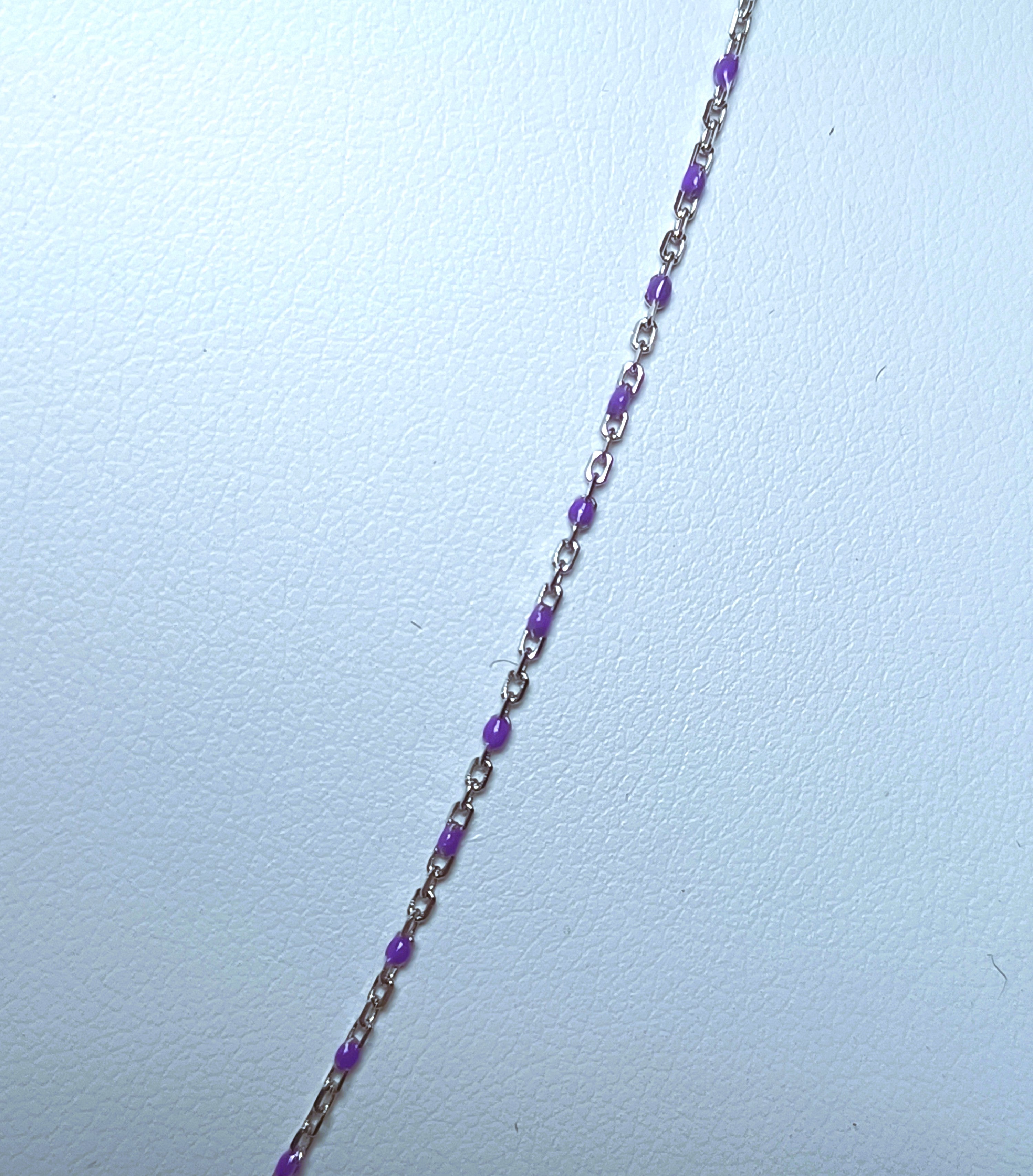 COLLANINA IN ARGENTO 925 COLORATA CON PERLINE VIOLA