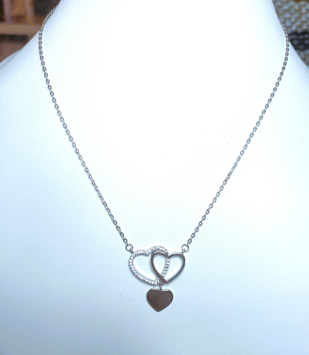 COLLANINA IN ARGENTO 925 CON TRIPLO CUORE