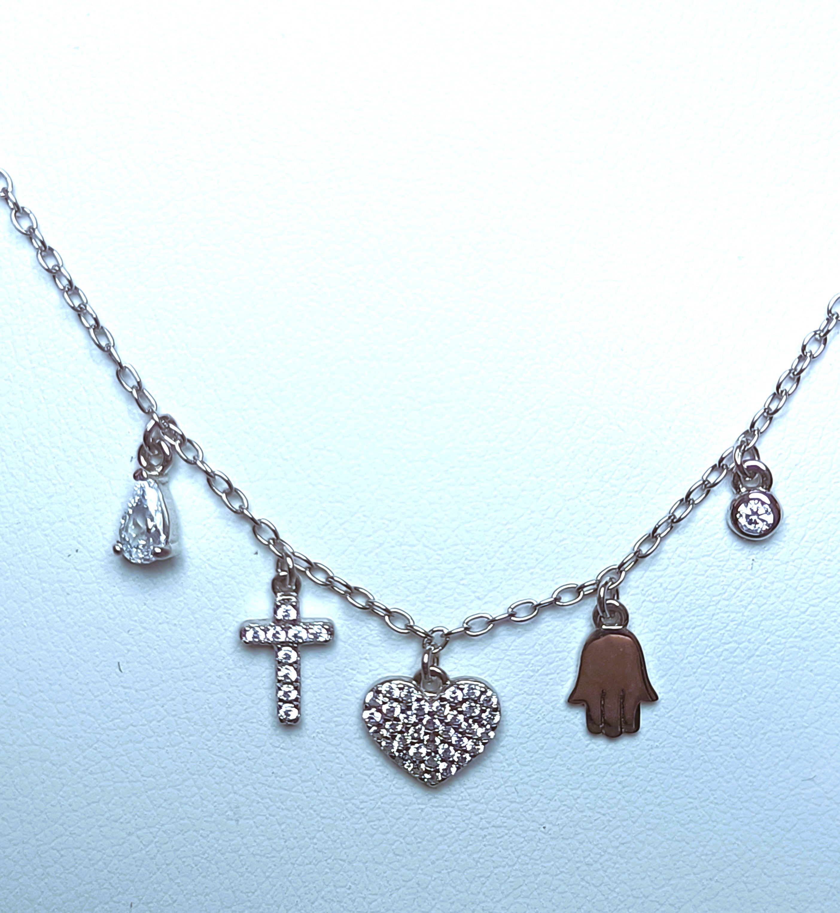 COLLANINA IN ARGENTO 925 E 5 PENDENTI