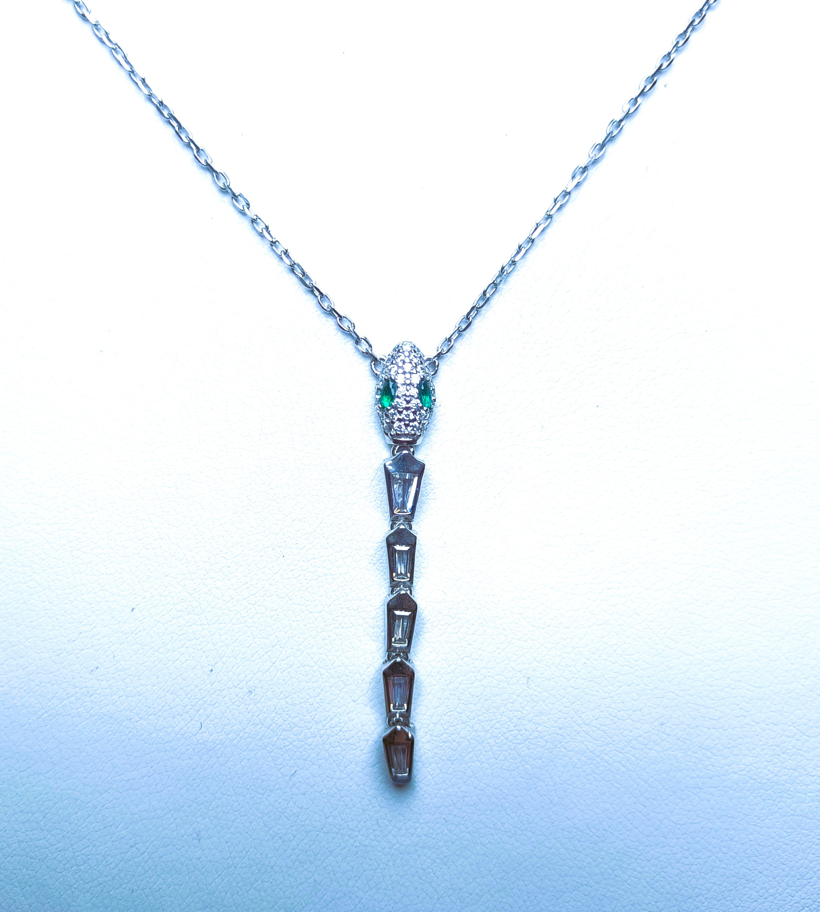 CATENA IN ARGENTO 925 CON PENDENTE A SERPENTE E ZIRCONI