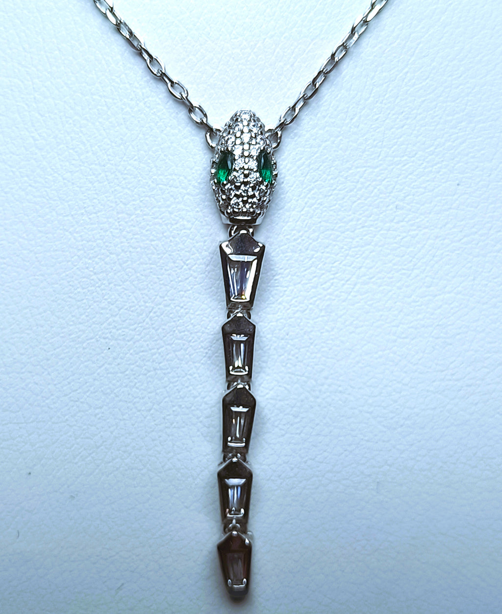 CATENA IN ARGENTO 925 CON PENDENTE A SERPENTE E ZIRCONI