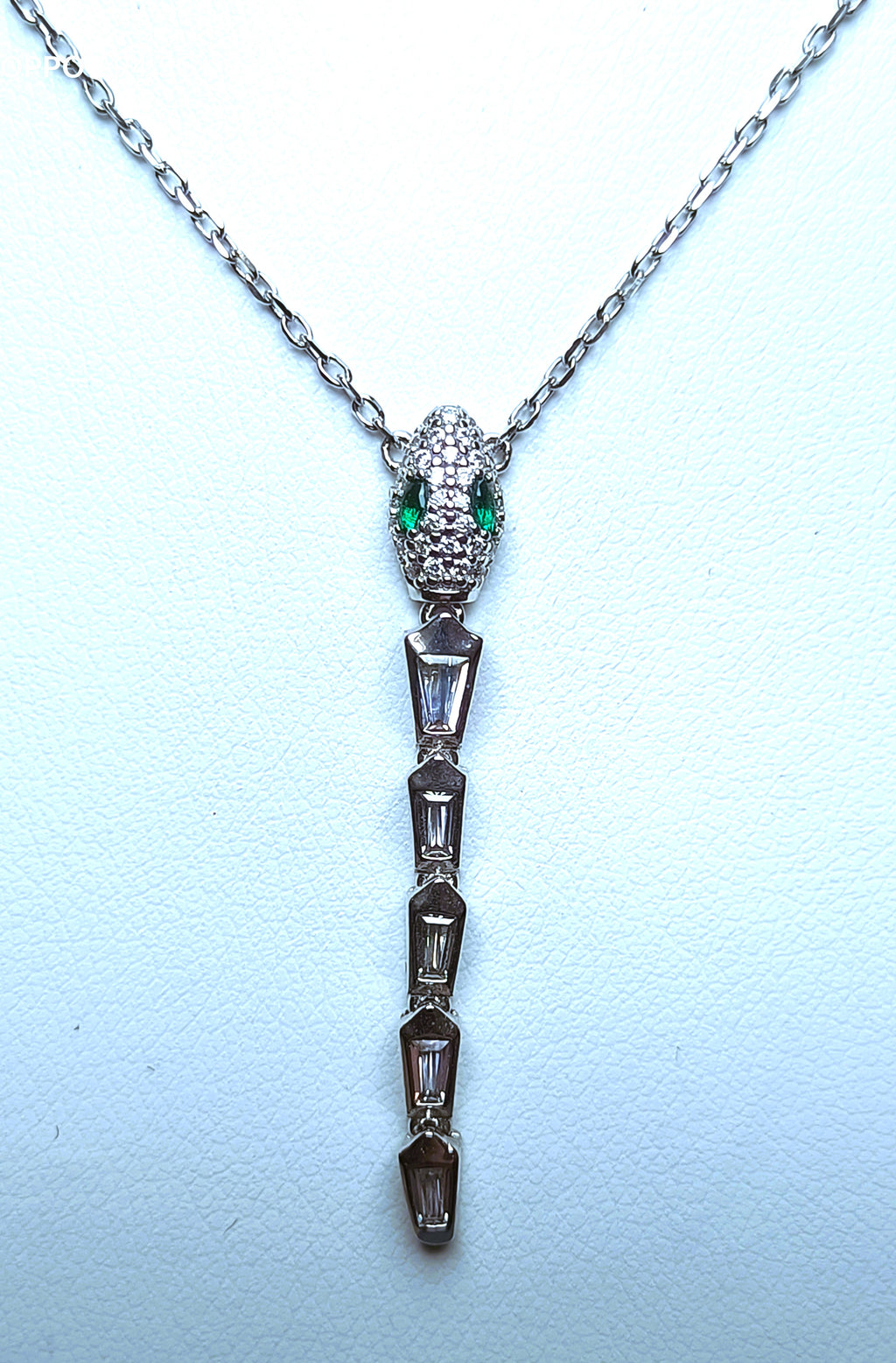 CATENA IN ARGENTO 925 CON PENDENTE A SERPENTE E ZIRCONI