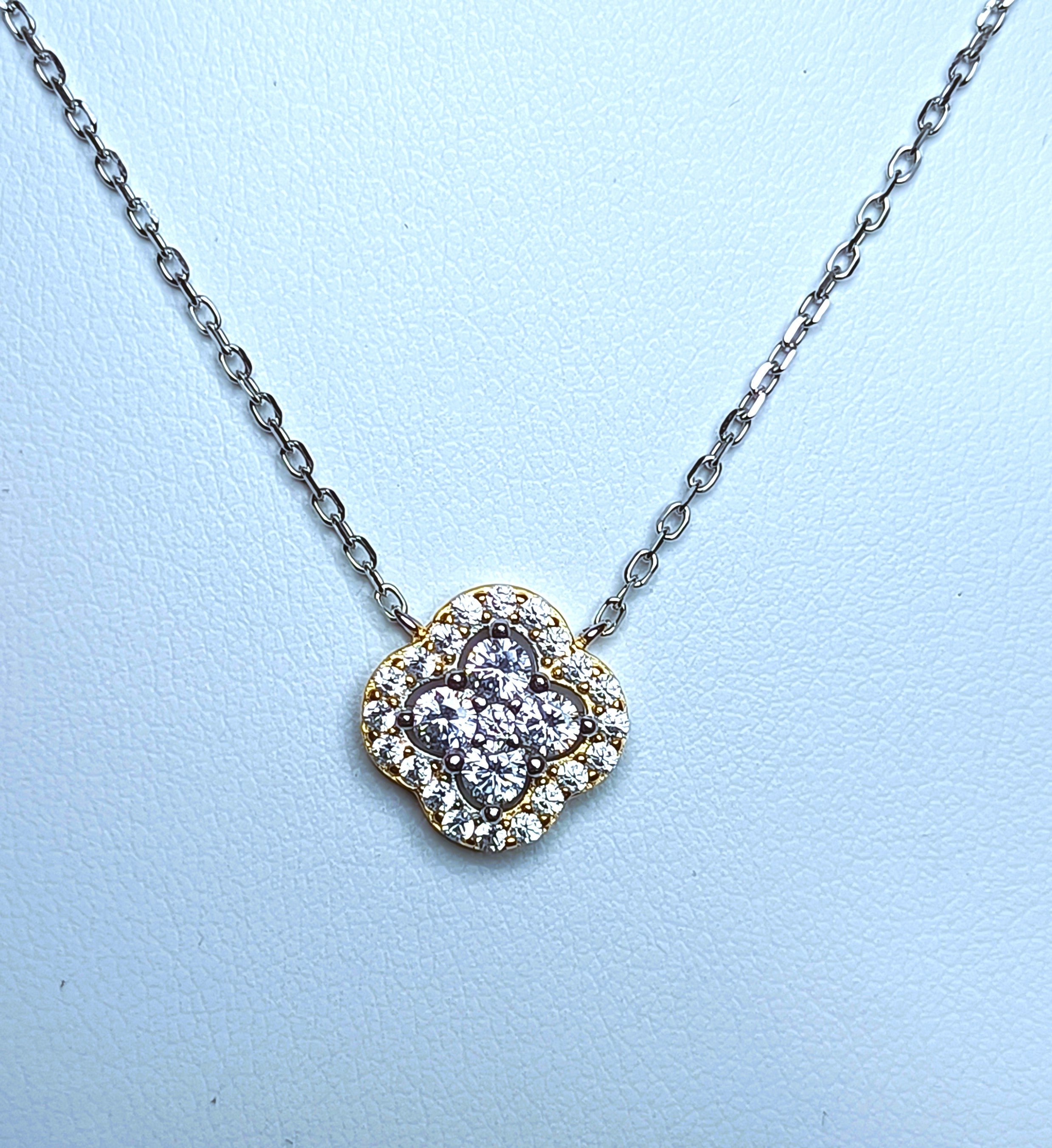 COLLANINA IN ARGENTO 925 E MOTIVO FLOREALE CON ZIRCONI