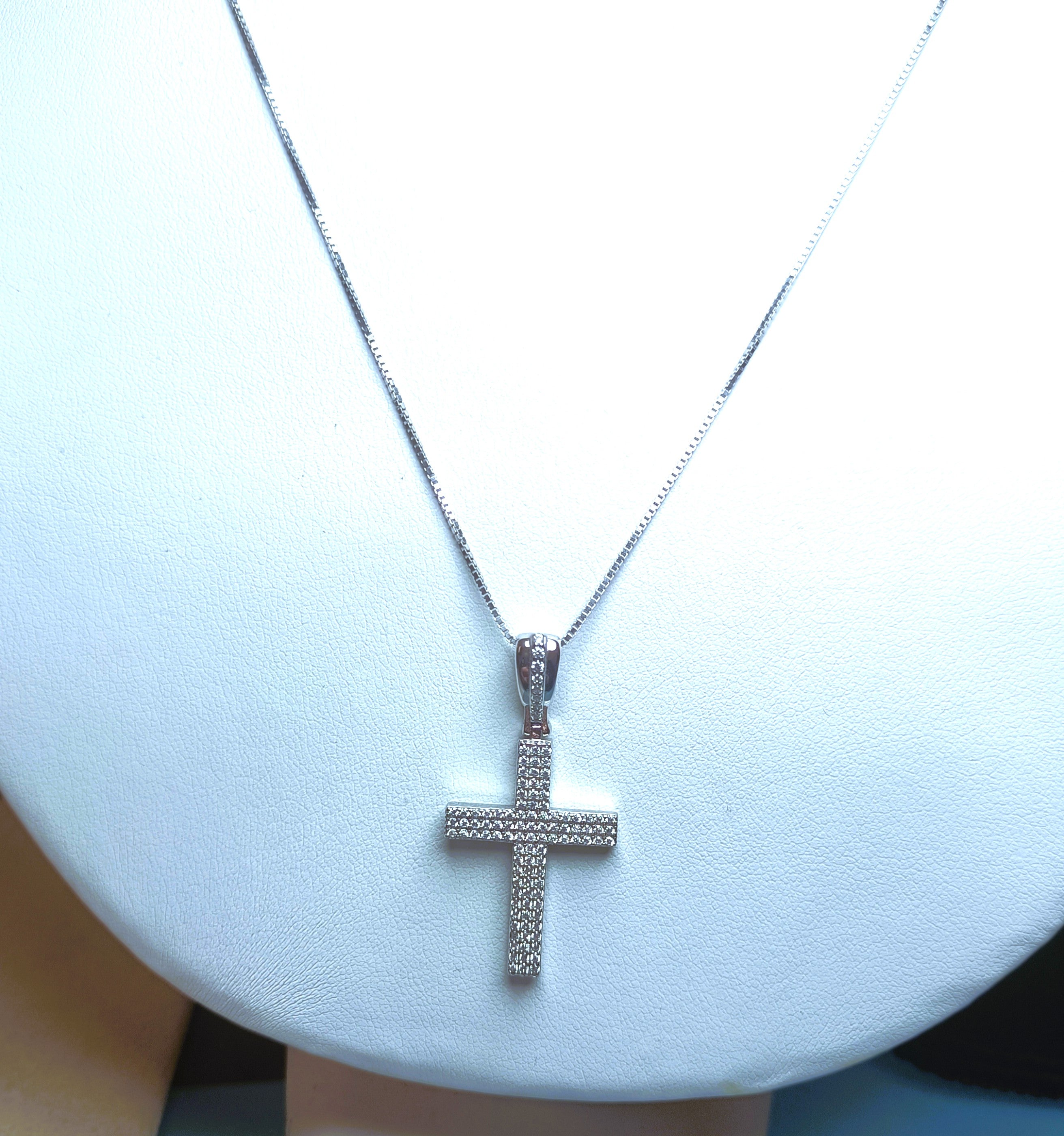 COLLANINA CON CROCEFISSO IN ARGENTO 925 E ZIRCONI