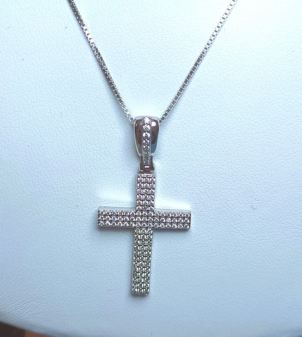 COLLANINA CON CROCEFISSO IN ARGENTO 925 E ZIRCONI