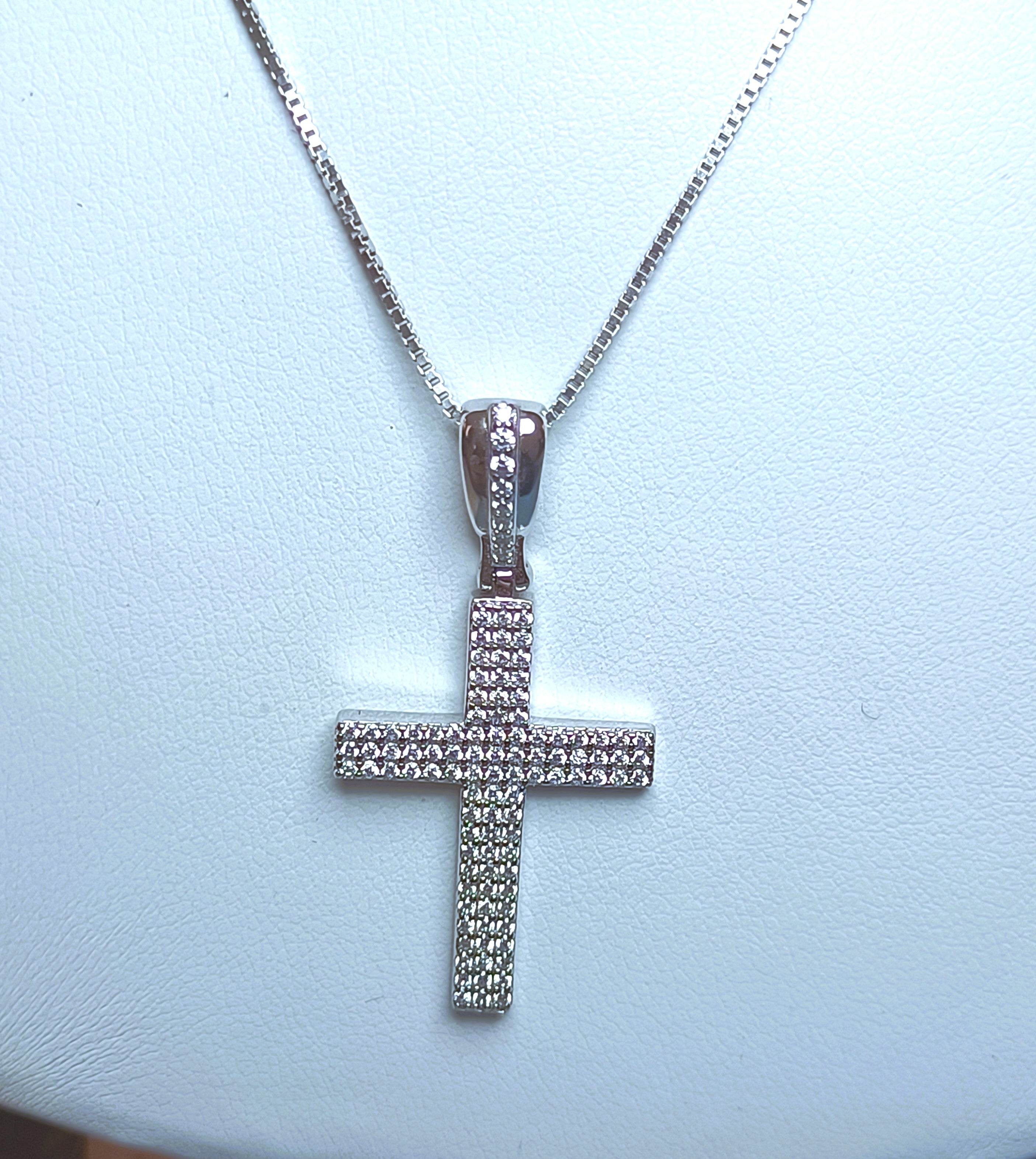 COLLANINA CON CROCEFISSO IN ARGENTO 925 E ZIRCONI