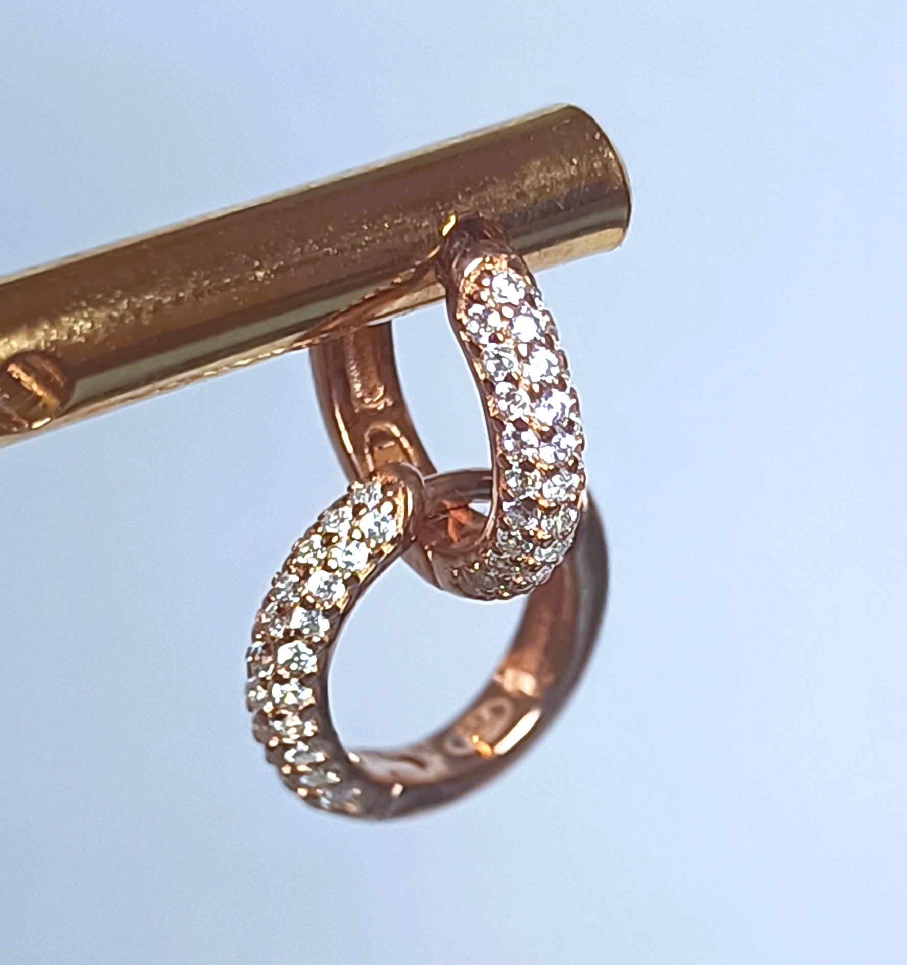 PICCOLI CERCHIETTI IN ARGENTO 925 ROSE' E ZIRCONI BIANCHI