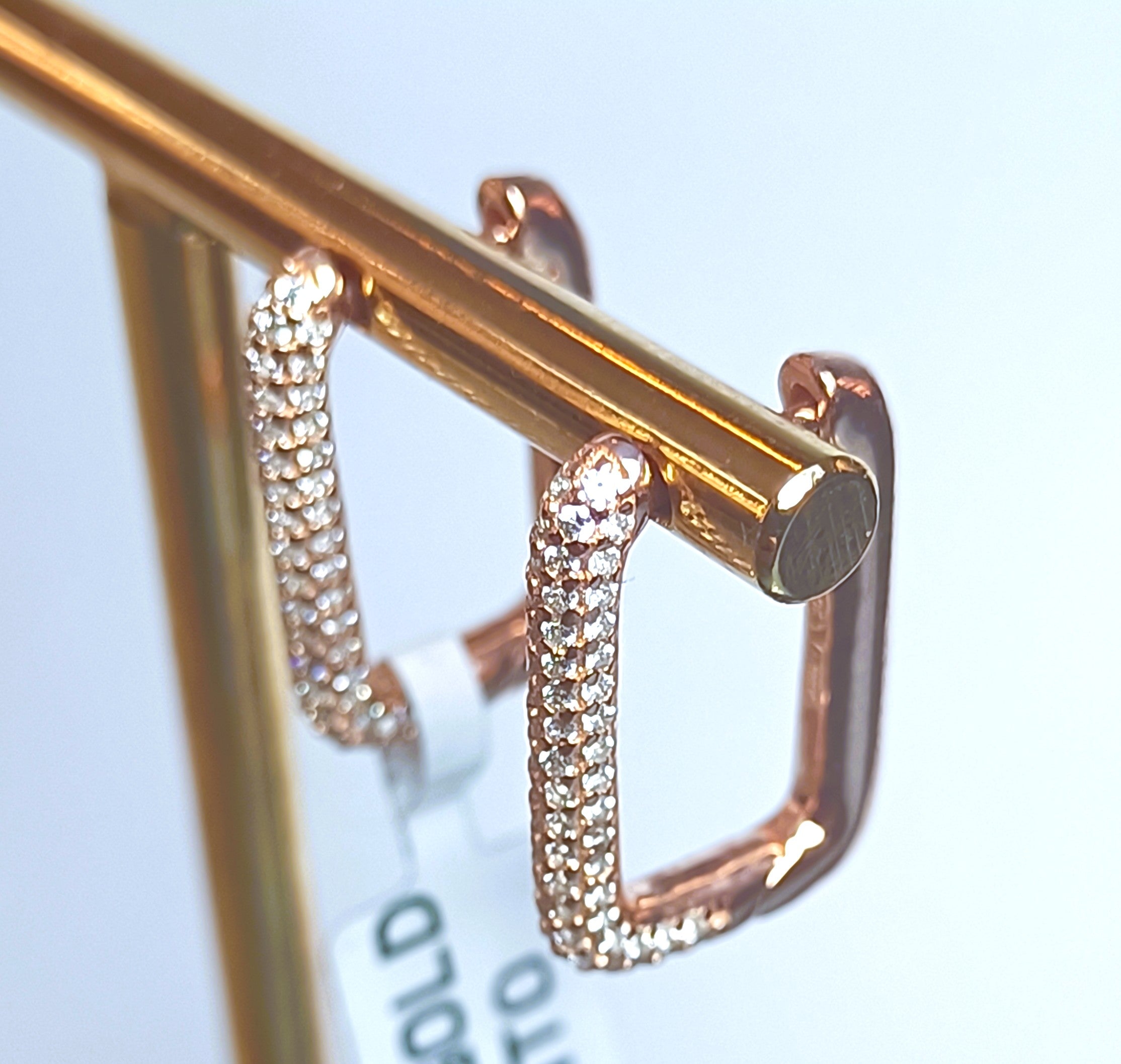 ORECCHINI IN ARGENTO 925 ROSE' CON ZIRCONI LUMINOSI DESIGN STUPENDO