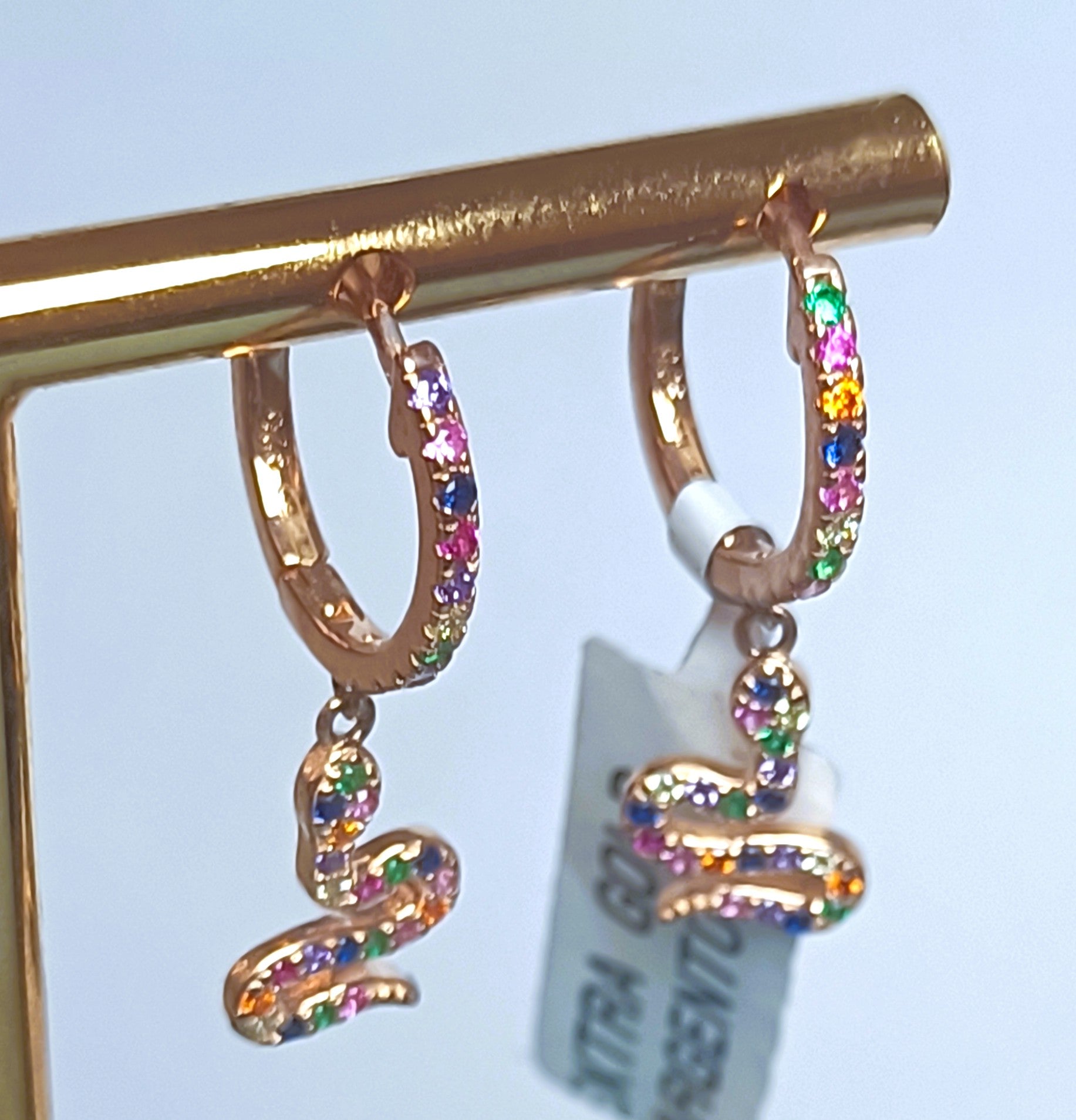 ORECCHINI IN ARGENTO 925 ROSE' DESIGN SERPENTE