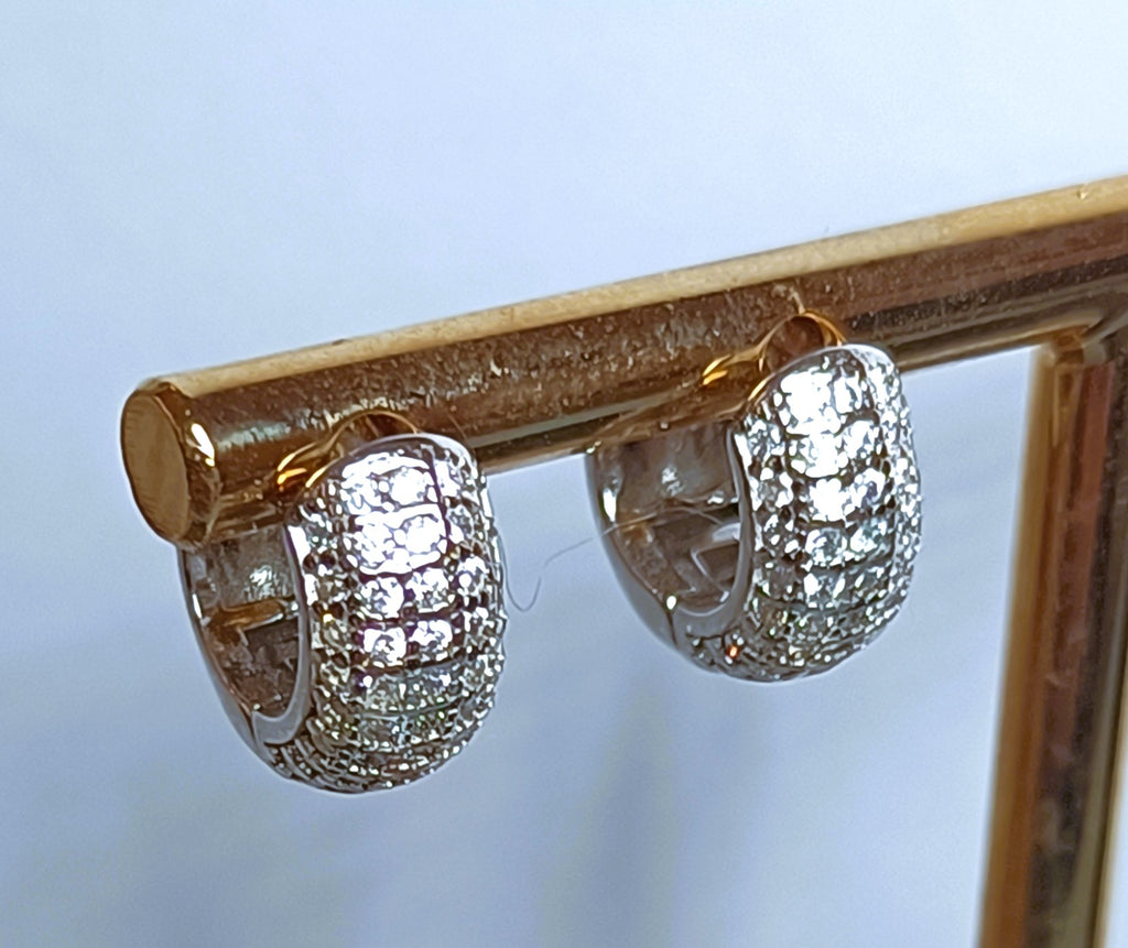 PICCOLI CERCHI ELEGANTISSIMI IN ARGENTO 925 E ZIRCONI BIANCHI