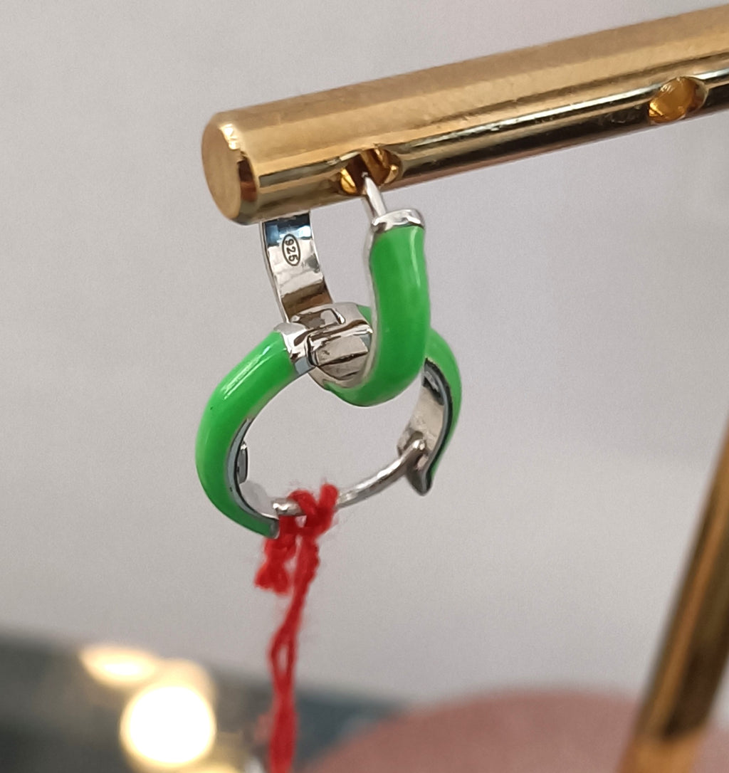 ORECCHINI BIMBA IN ARGENTO COLORATO 925 CHICCHE VERE