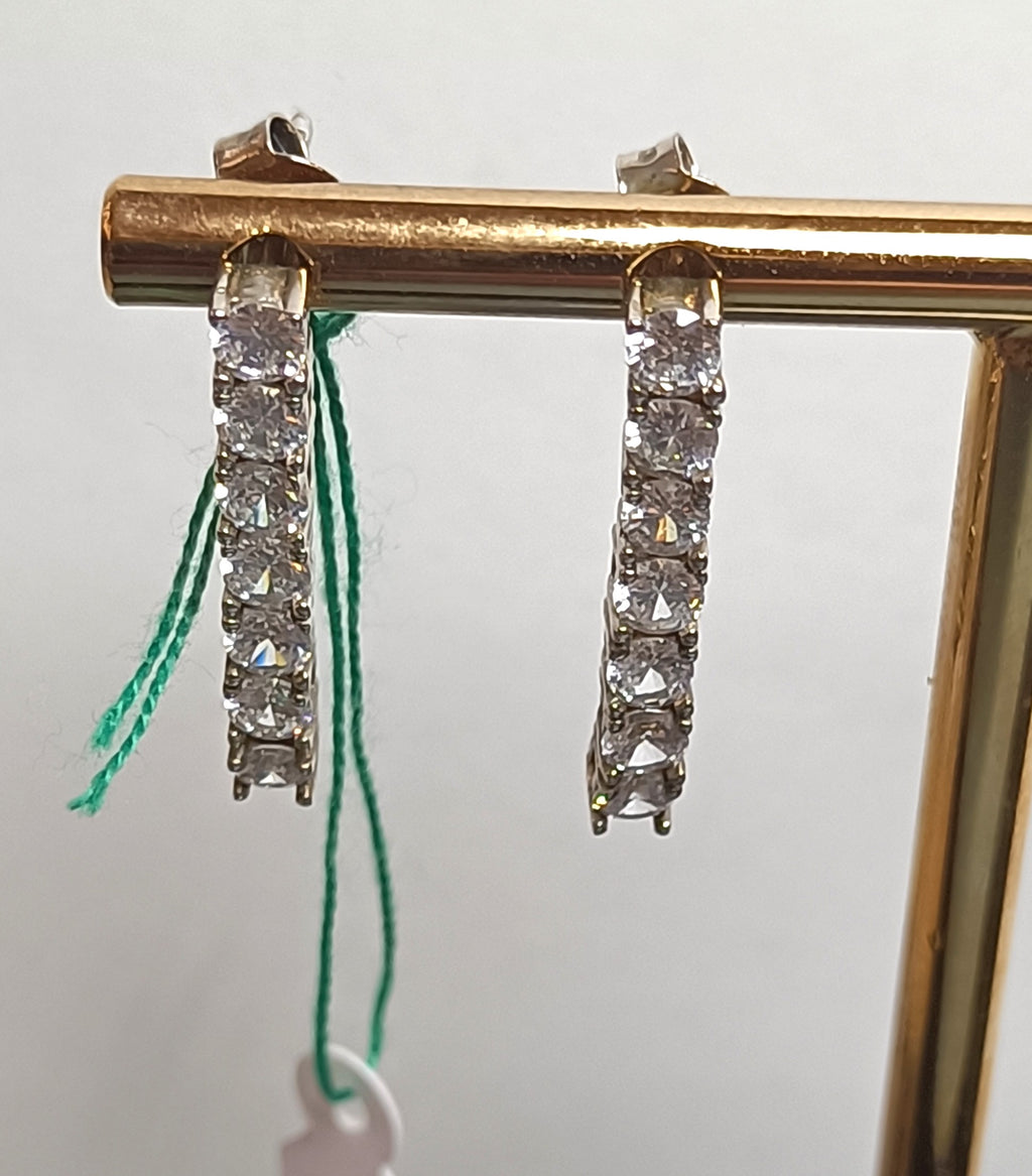 ORECCHINI PENDENTI TUTTI ZIRCONI LUMINOSI IN ARGENTO 925