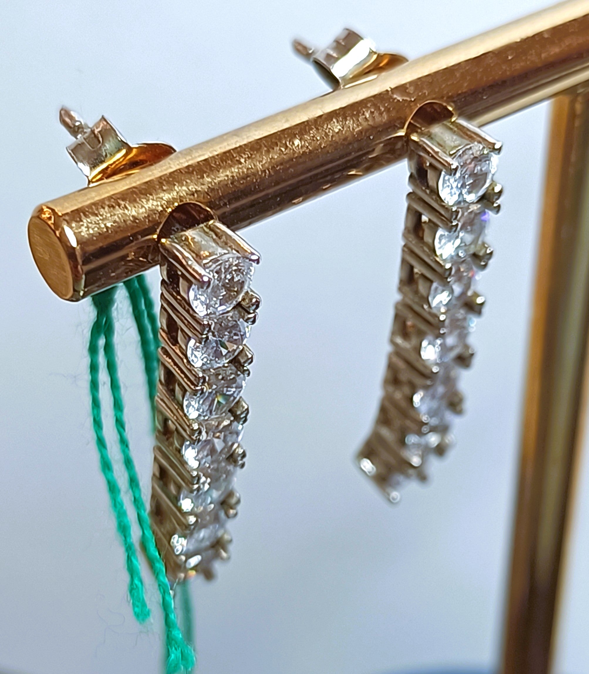 ORECCHINI PENDENTI TUTTI ZIRCONI LUMINOSI IN ARGENTO 925