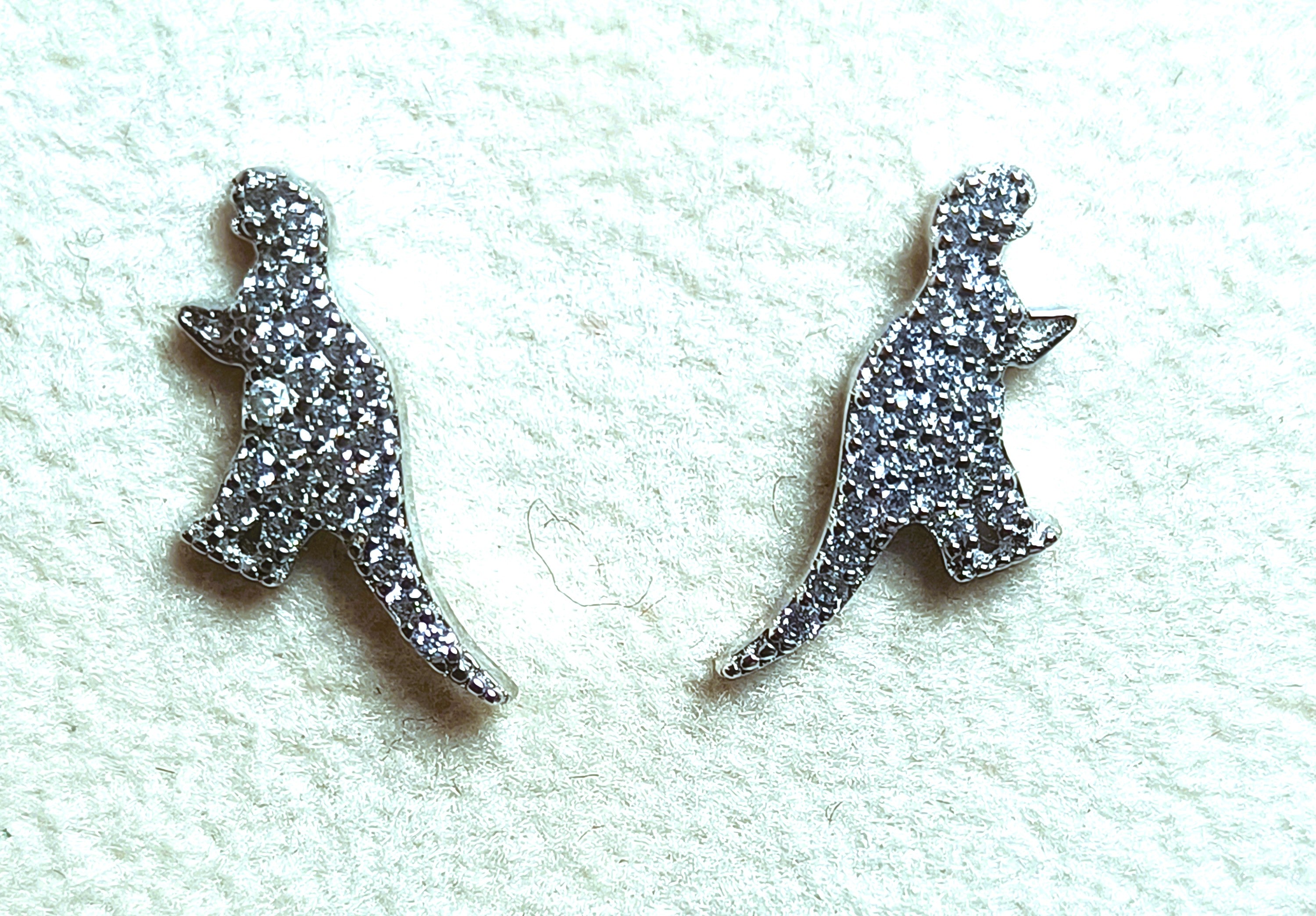 ORECCHINI BIMBA IN ARGENTO 925 CON ZIRCONI  DESIGN DINOSAURO