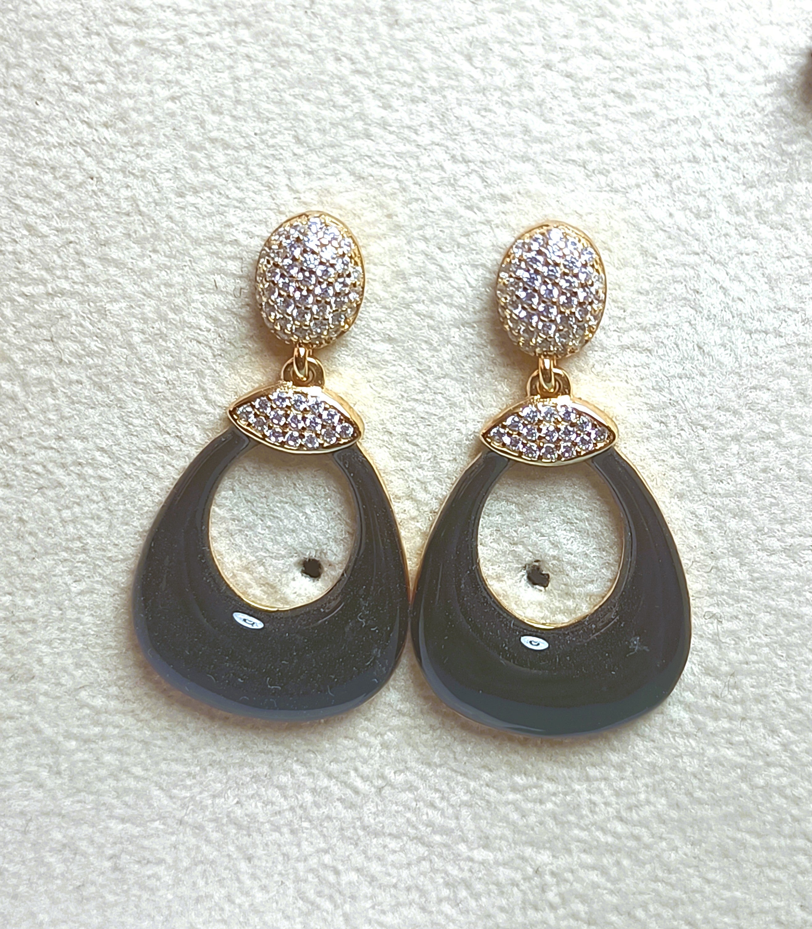 ORECCHINI IN ARGENTO 925 BAKELITE E ZIRCONI