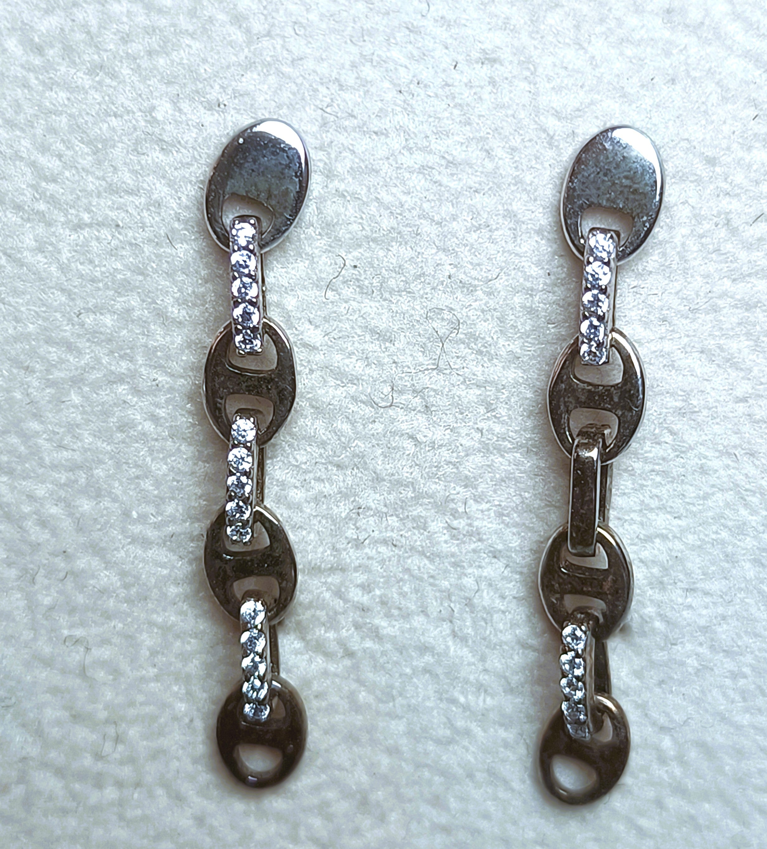 ORECCHINI PENDENTI IN ARGENTO 925 E ZIRCONI BIANCHI