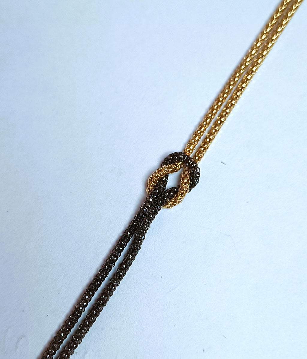 BRACCIALE BRUNITO E PLACCATO ORO IN ARGENTO 925