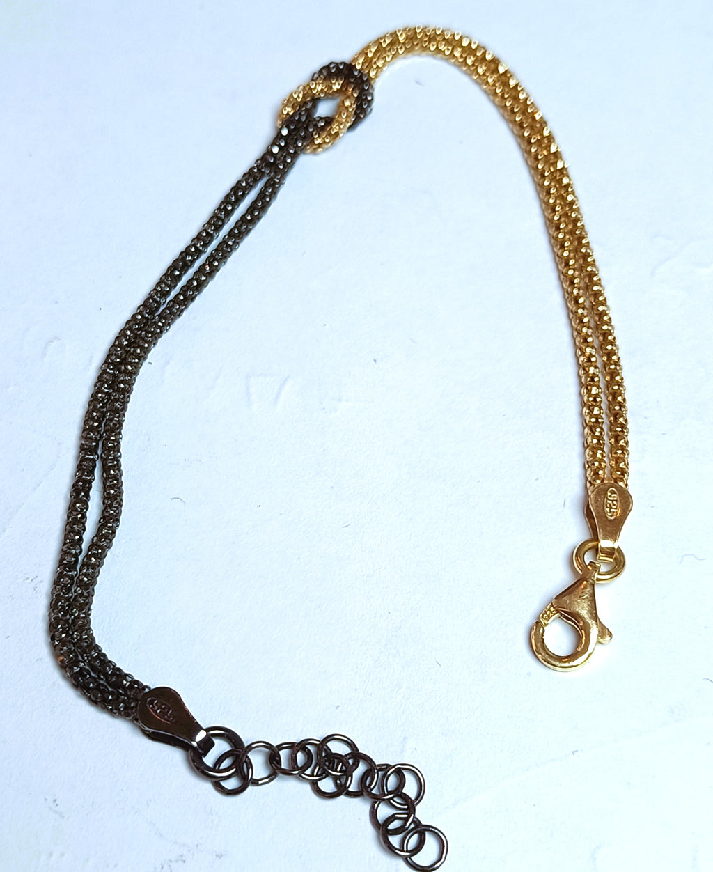 BRACCIALE BRUNITO E PLACCATO ORO IN ARGENTO 925