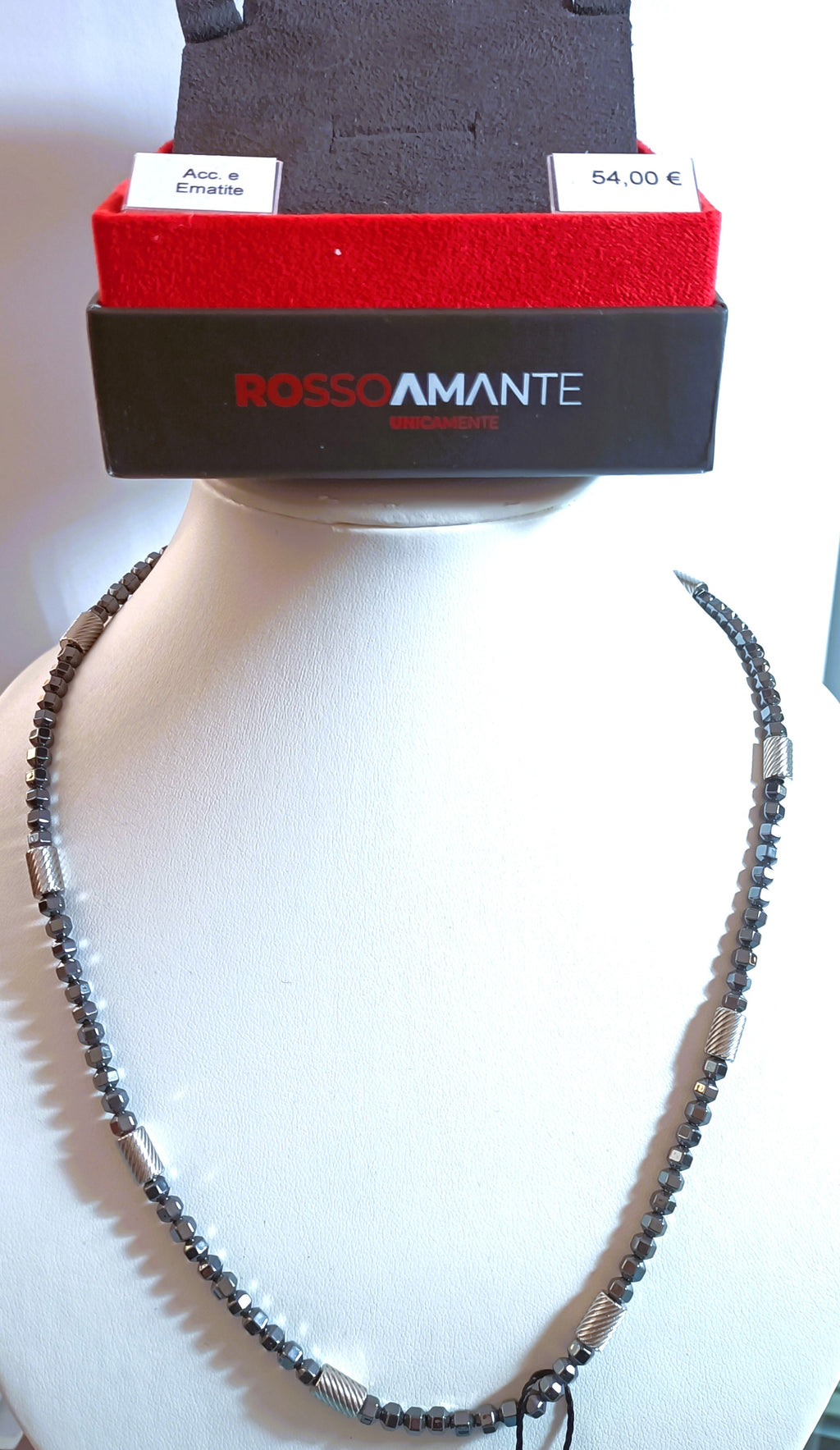 COLLANINA IN ACCIAO "ROSSO AMANTE"