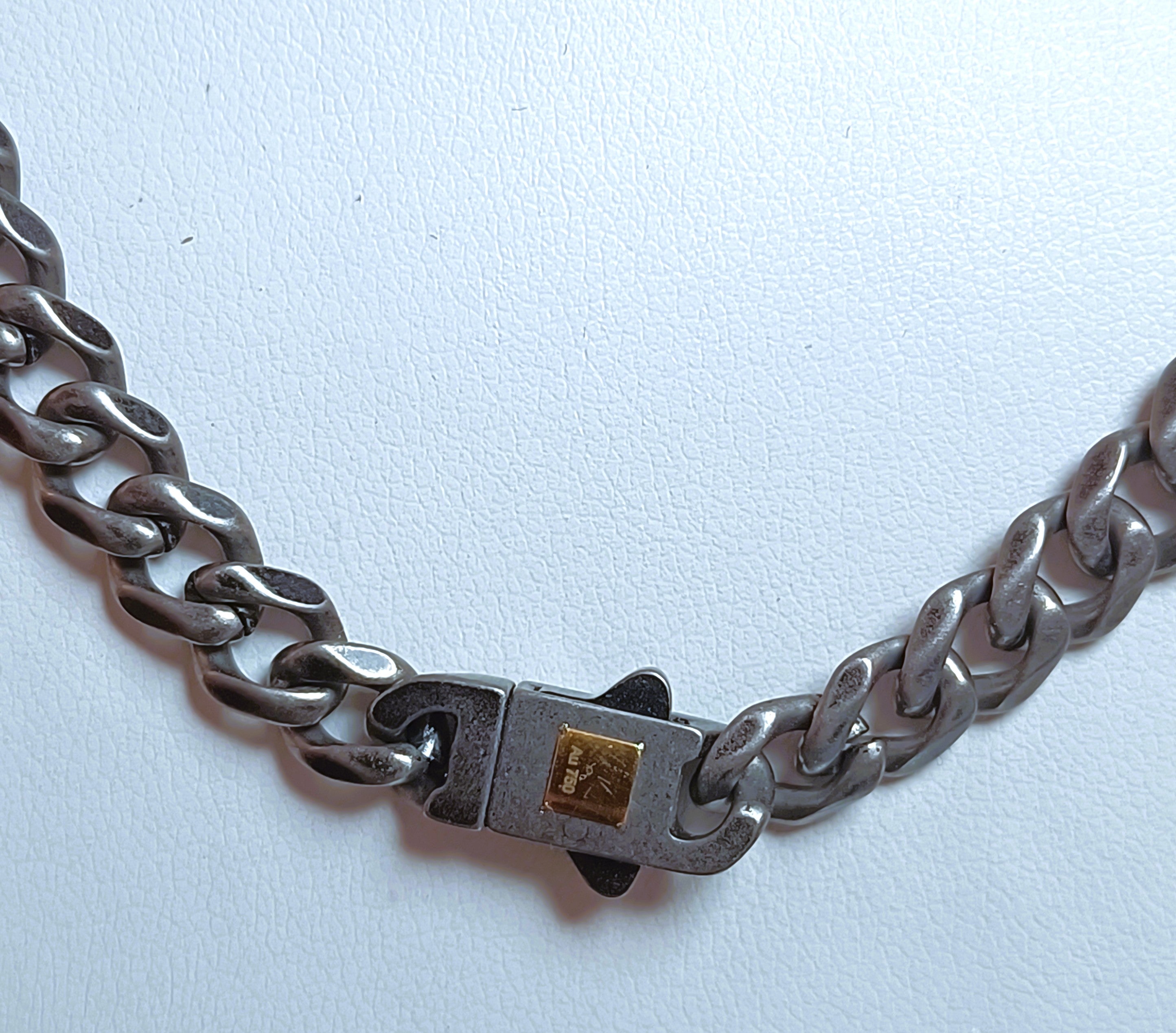 COLLANA IN ACCIAIO ANALLERCICO ED ORO 18KT GIALLO DELLA "ROSSO AMANTE "