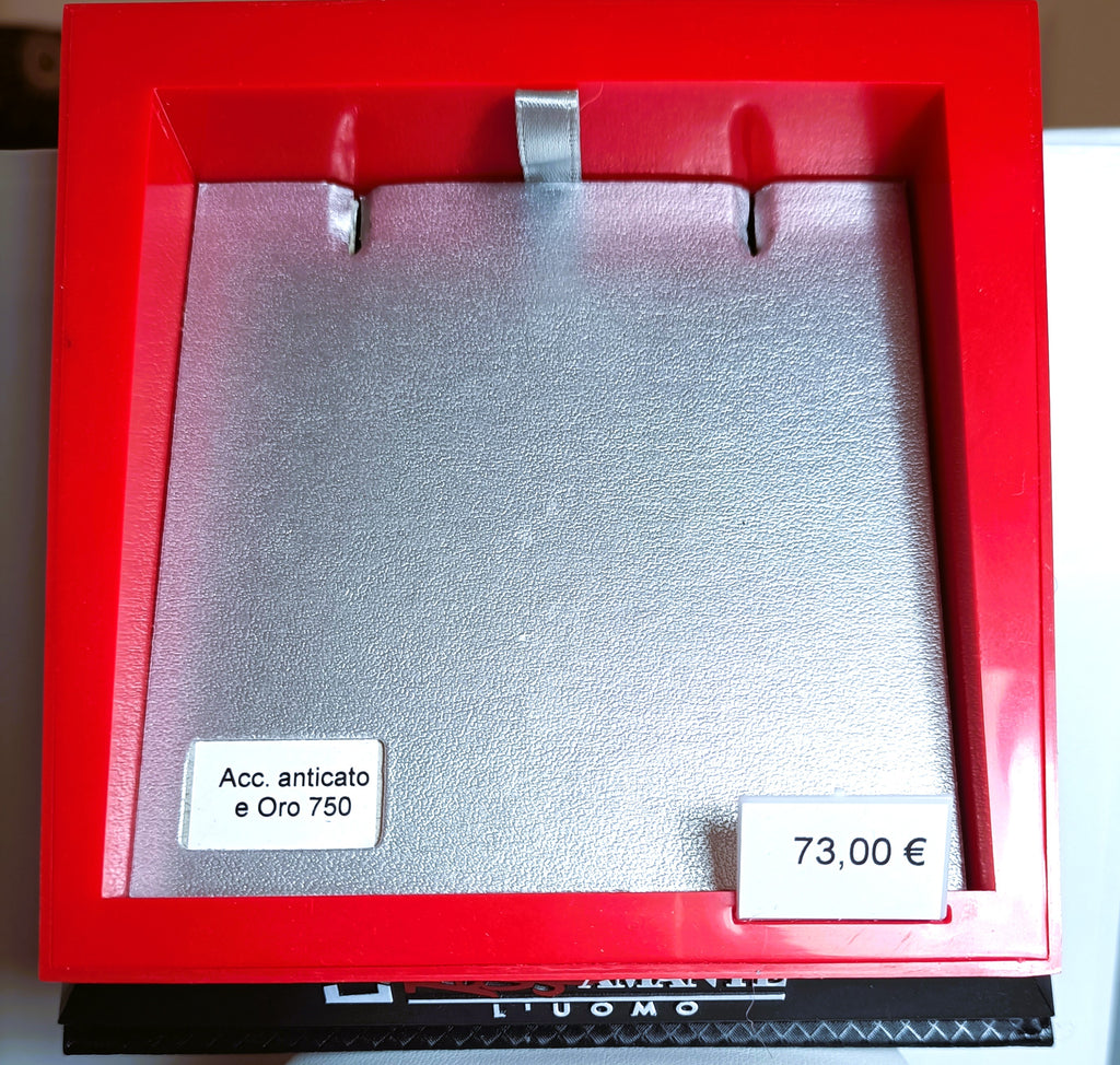 COLLANA IN ACCIAIO ANALLERCICO ED ORO 18KT GIALLO DELLA "ROSSO AMANTE "