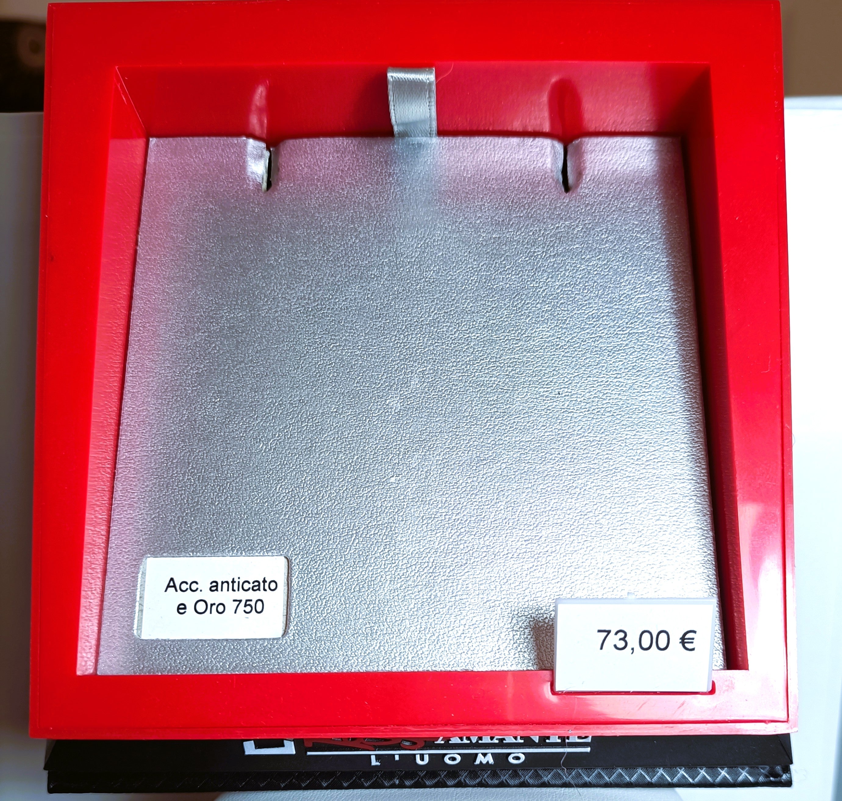 COLLANA IN ACCIAIO ANALLERCICO ED ORO 18KT GIALLO DELLA "ROSSO AMANTE "