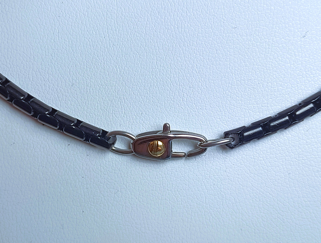 COLLANA IN ACCIAIO ANALLERGICO "ROSSO AMANTE " ED ORO 18KT