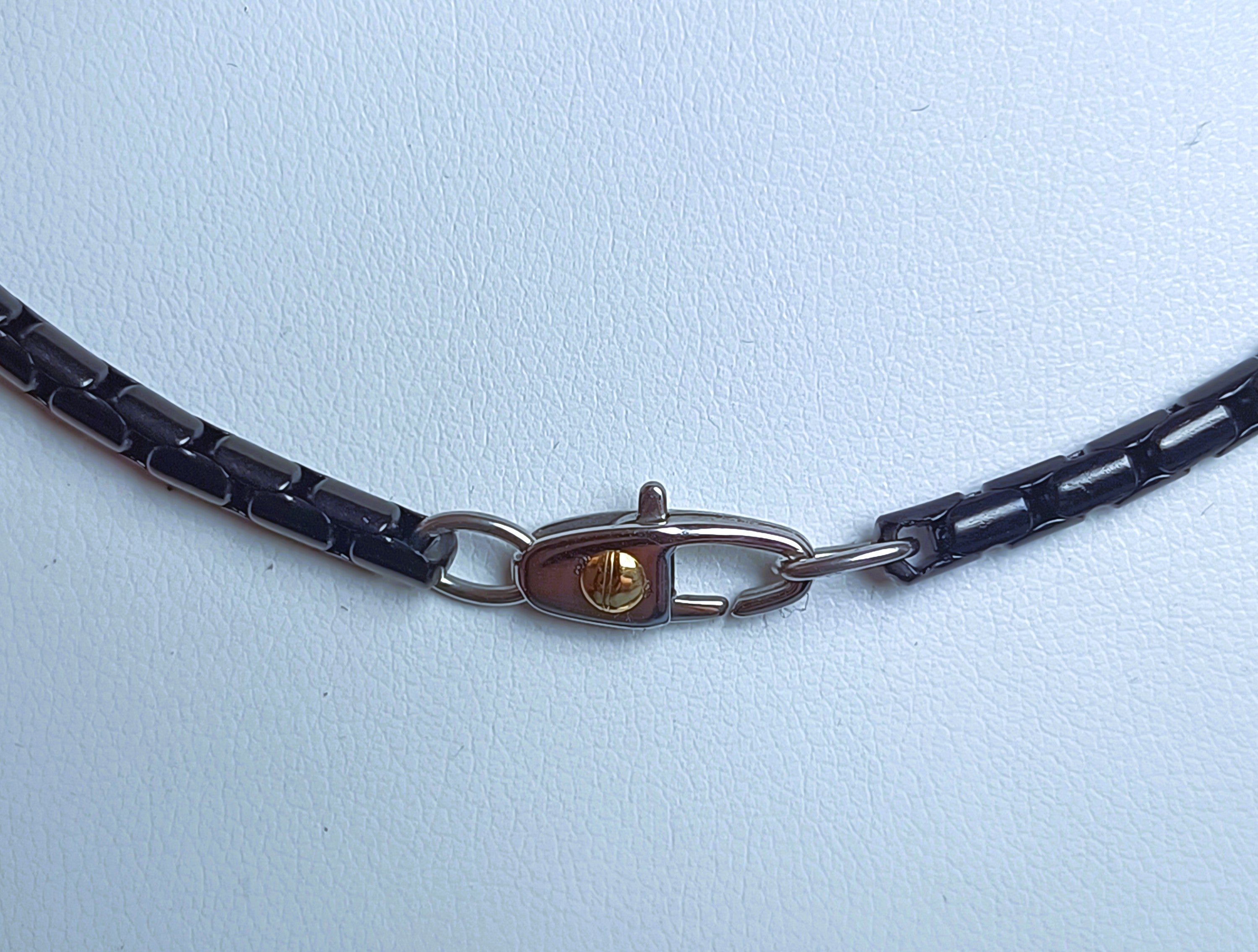 COLLANA IN ACCIAIO ANALLERGICO "ROSSO AMANTE " ED ORO 18KT