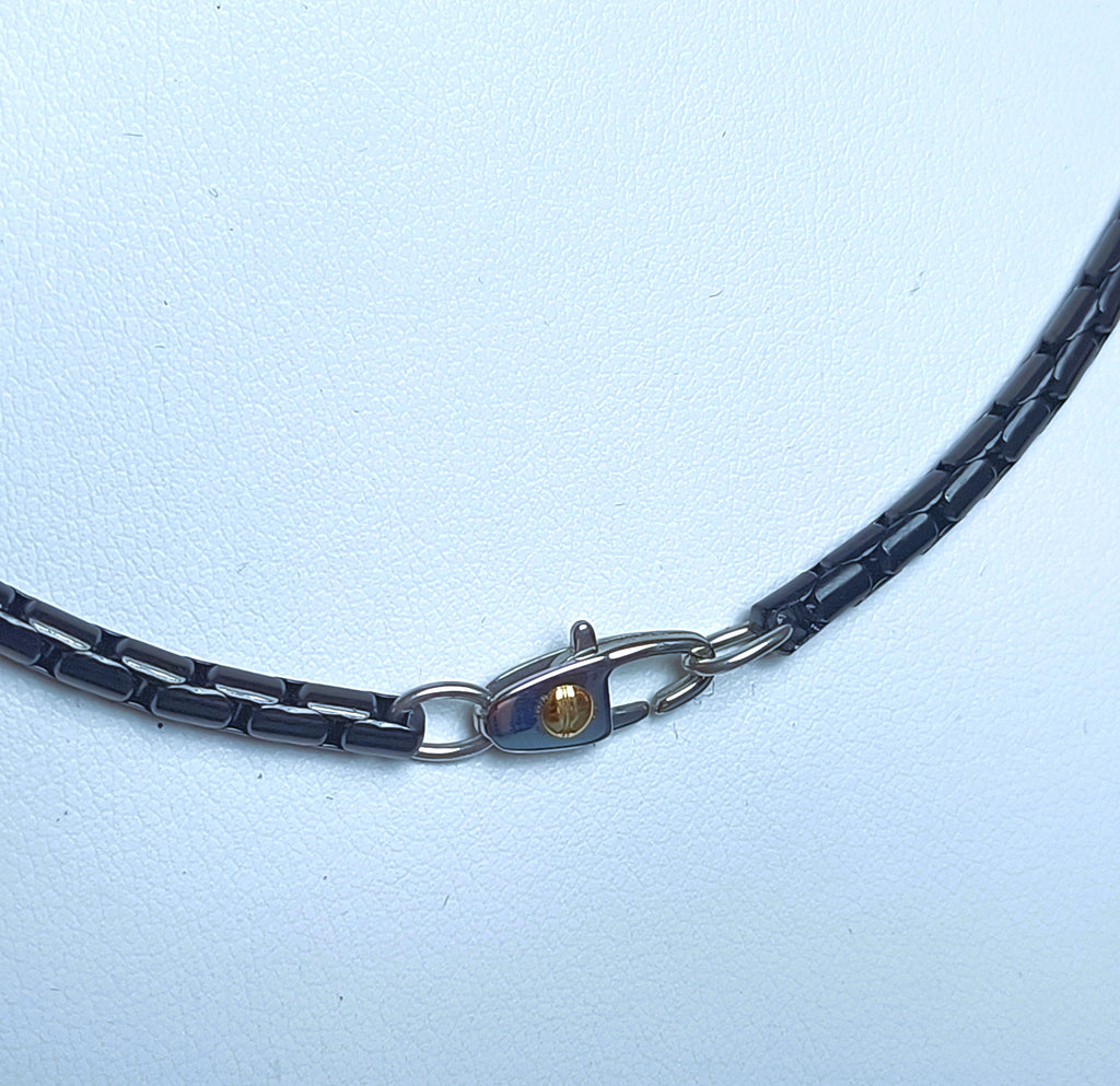 COLLANA IN ACCIAIO ANALLERGICO "ROSSO AMANTE " ED ORO 18KT