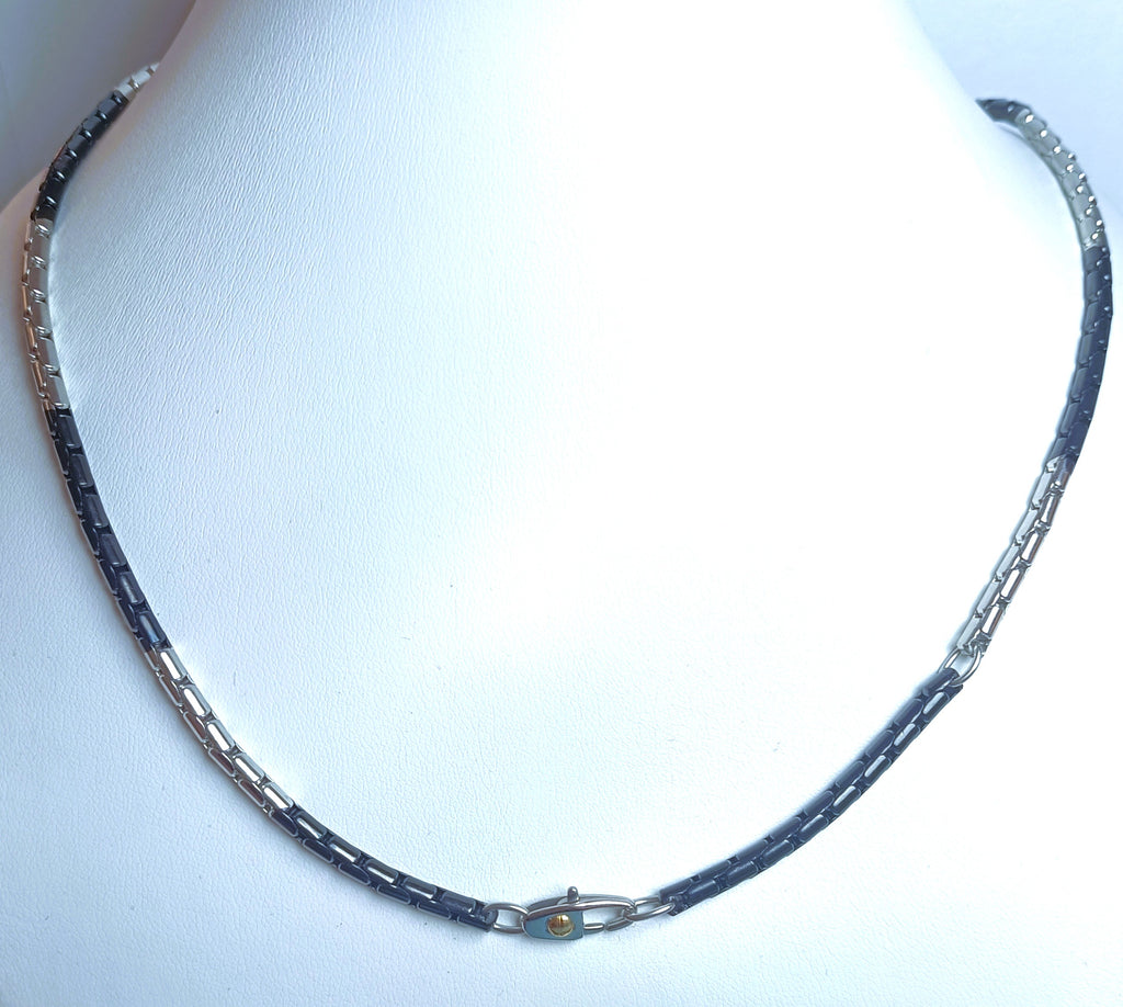 COLLANA IN ACCIAIO ANALLERGICO "ROSSO AMANTE " ED ORO 18KT