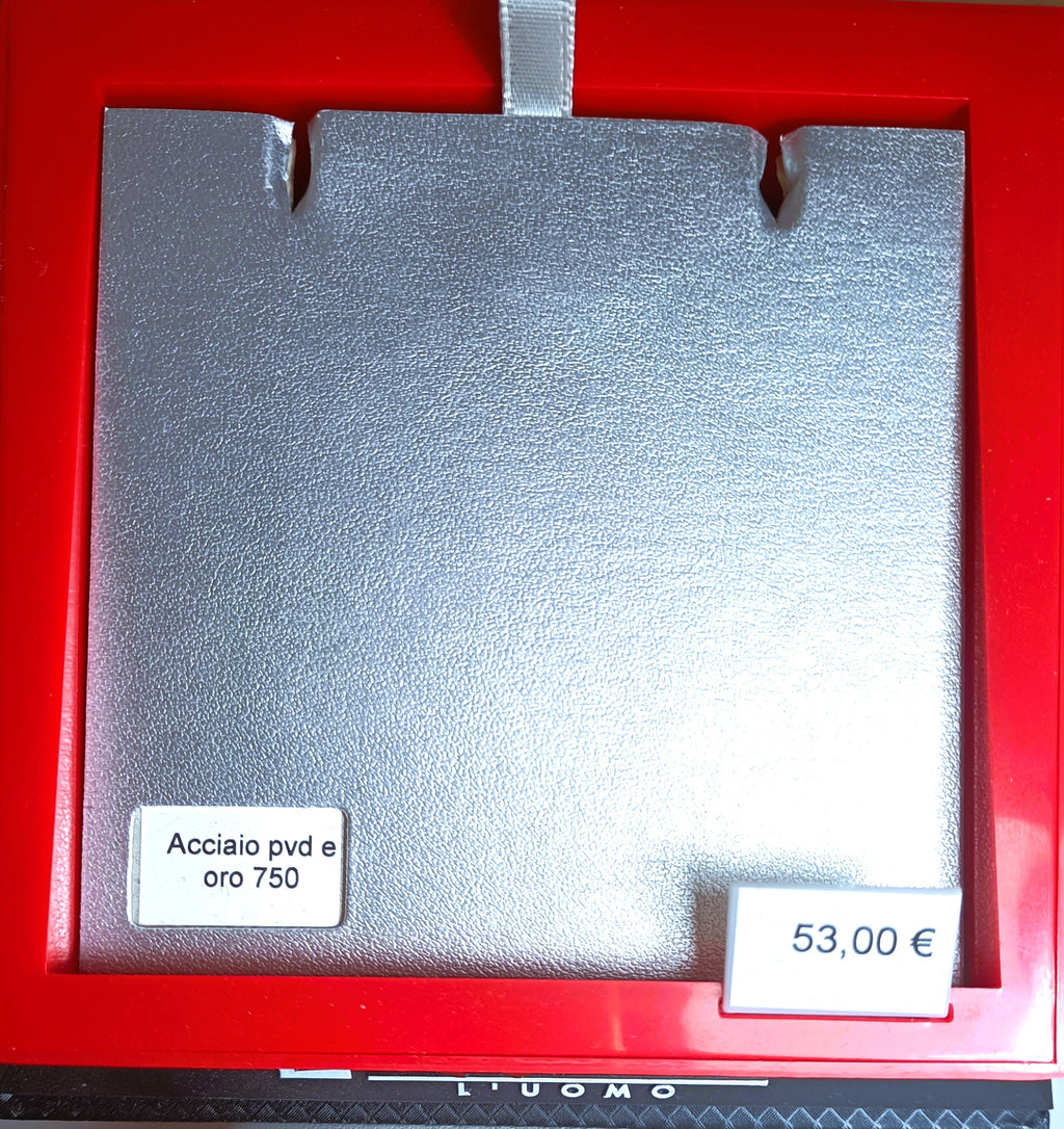 COLLANA IN ACCIAIO ANALLERGICO "ROSSO AMANTE " ED ORO 18KT