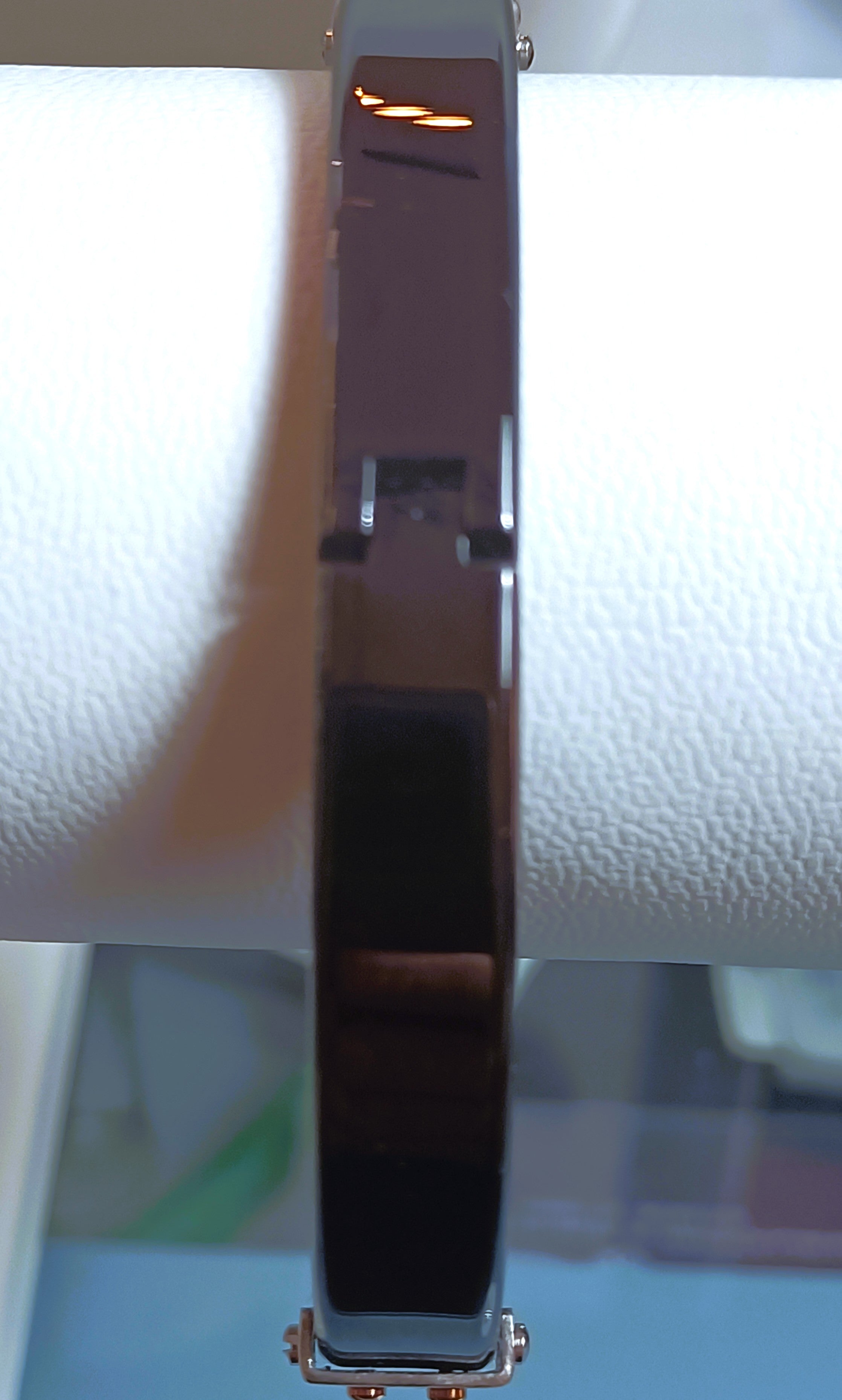 BRACCIALE  ACCIAIO PVD "ROSSO AMANTE" E FIBRA DI CARBONIO 19.5