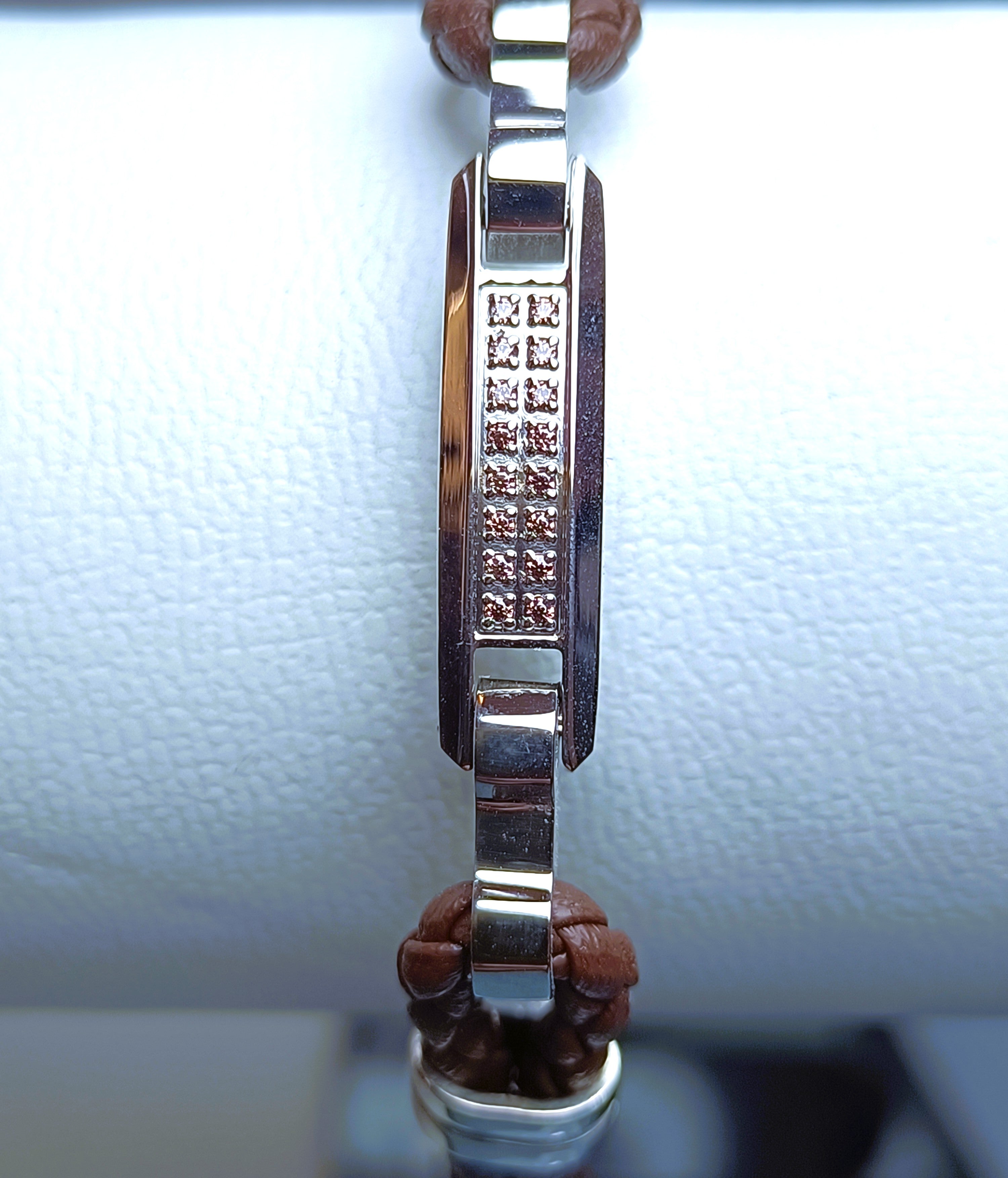 BRACCIALE "ROSSO AMANTE " ACCIAIO SPINELLI PELLE