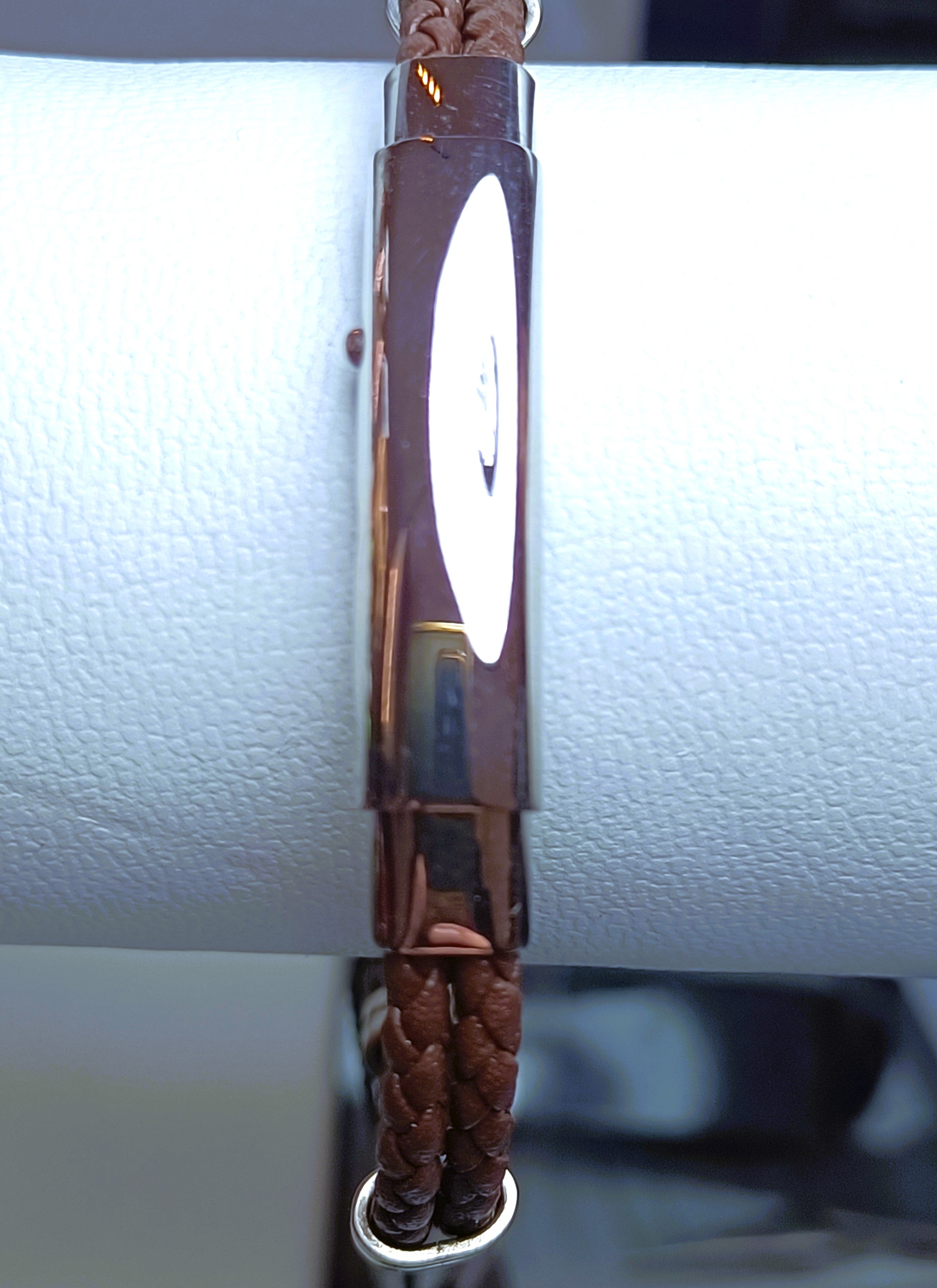 BRACCIALE "ROSSO AMANTE " ACCIAIO SPINELLI PELLE