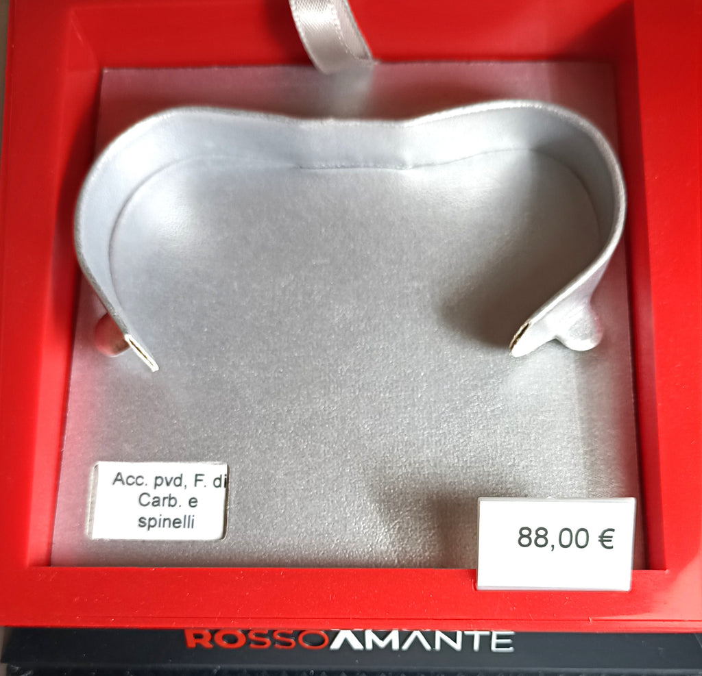 BRACCIALE GIOIELLO IN ACCIAIO PVD E SPINELLI "ROSSO AMANTE"