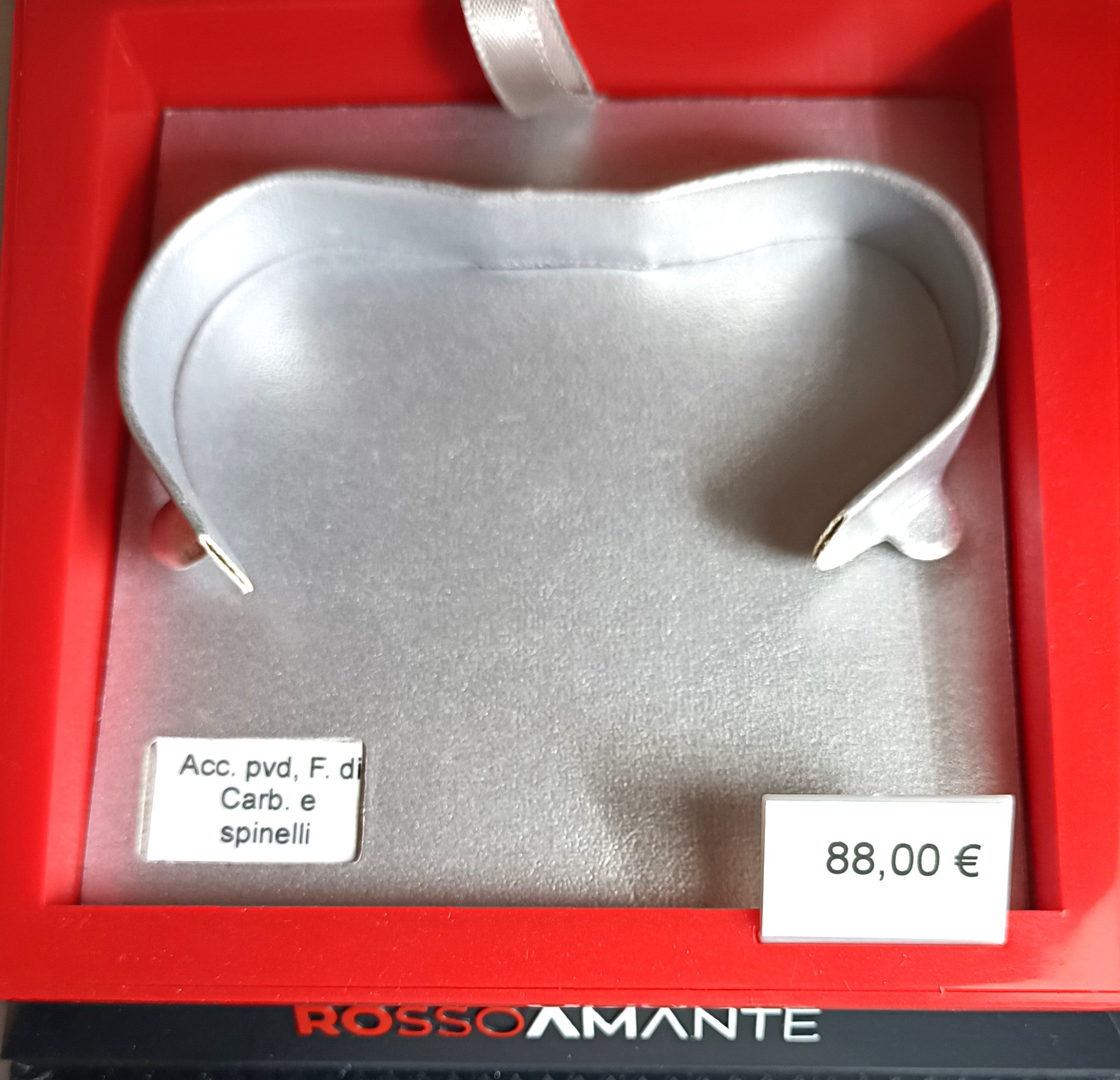 BRACCIALE GIOIELLO IN ACCIAIO PVD E SPINELLI "ROSSO AMANTE"