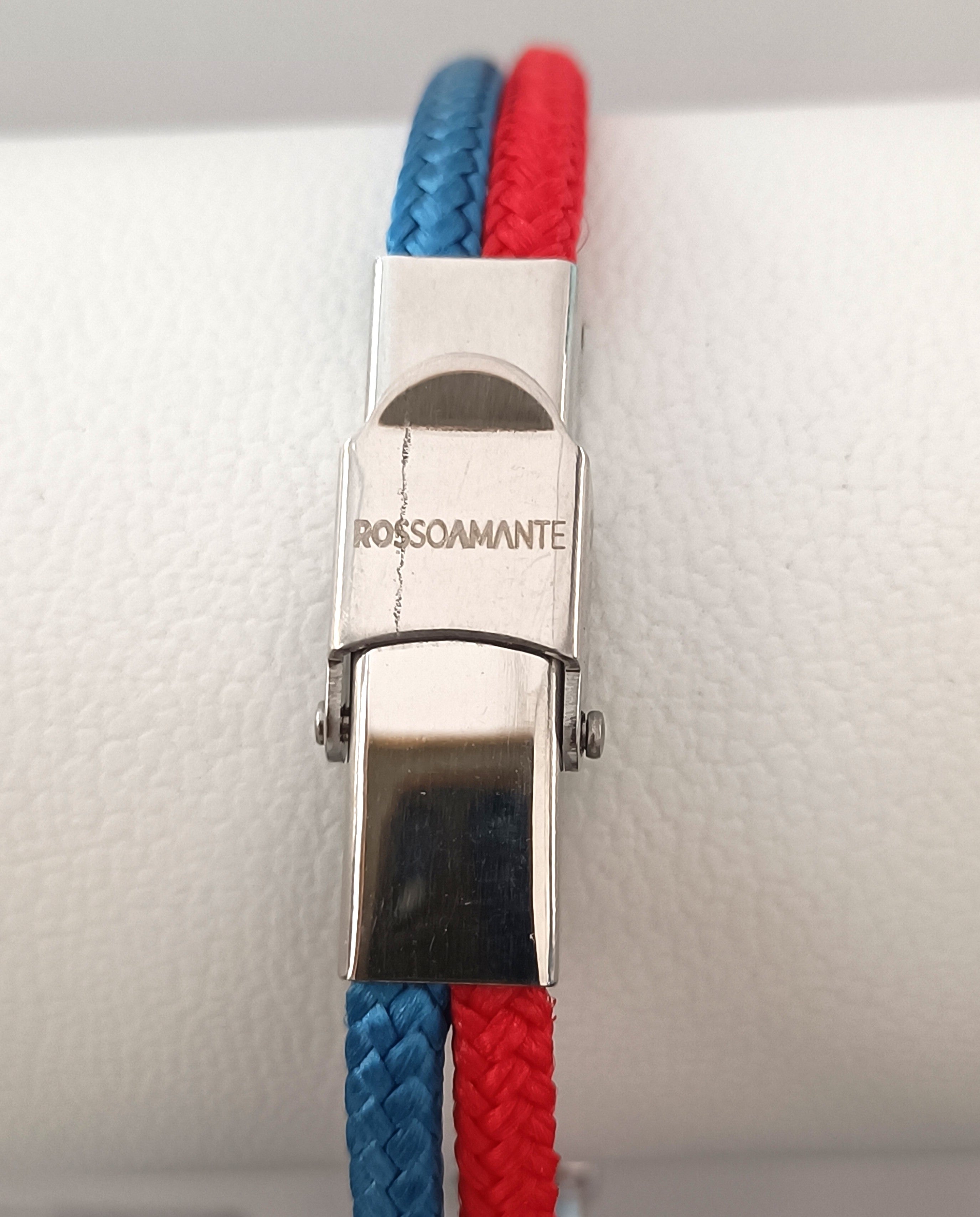 BRACCIALE IN ACCIAIO "ROSSO AMANTE" E CORDINA NAUTICA