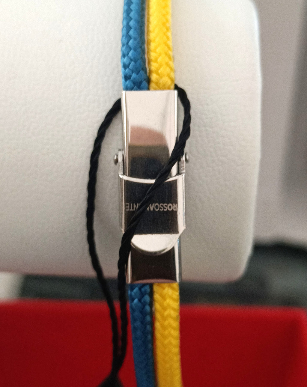 BRACCIALE IN ACCIAIO "ROSSO AMANTE" E CORDINA NAUTICA