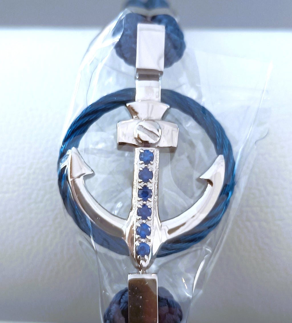 BRACCIALE ANALLERGICO "ROSSO AMANTE" ANCORA CORDA NAUTICA E SPINELLI BLU